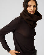 Fleur Snood In Wool Cashmere, Chocolate