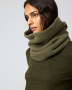 Fleur Snood In Wool Cashmere, Olive