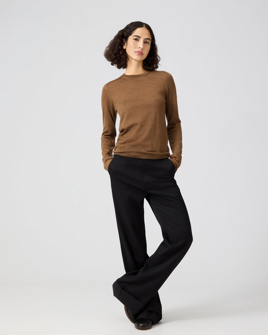 Joey Sweater in Superfine Merino, Camel