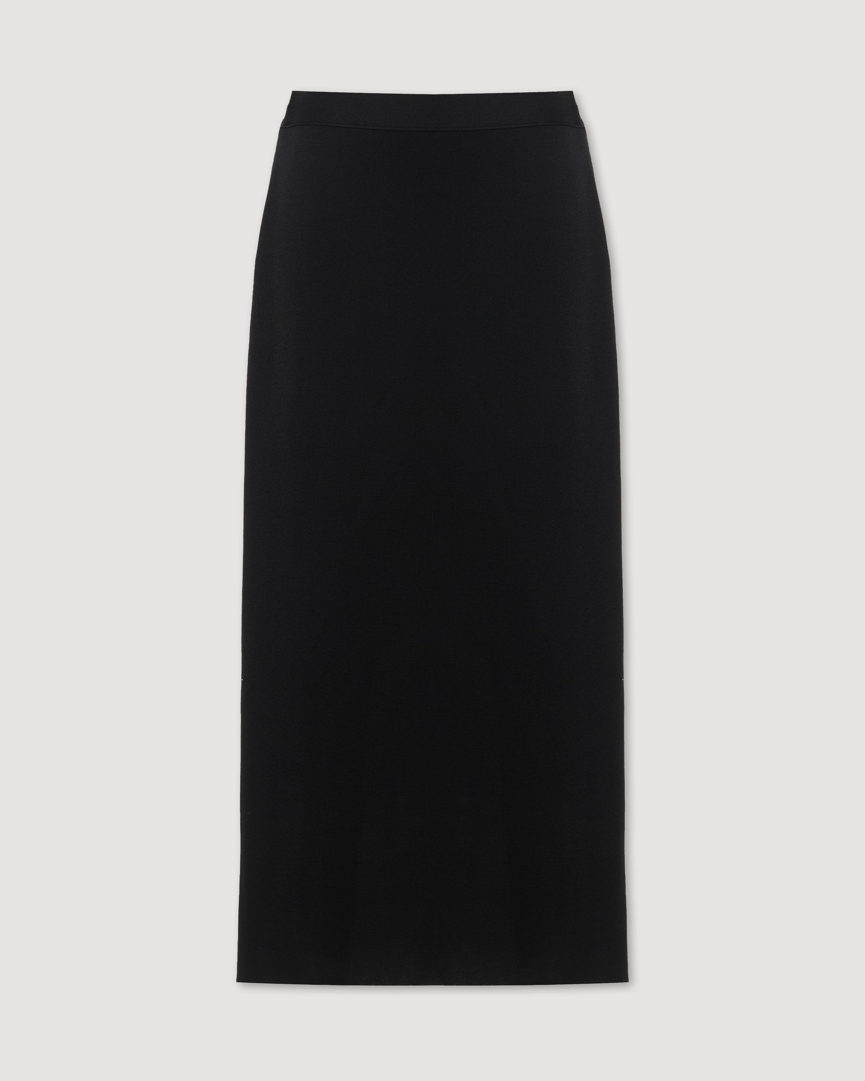 Caterina Skirt in Silk Knit, Black