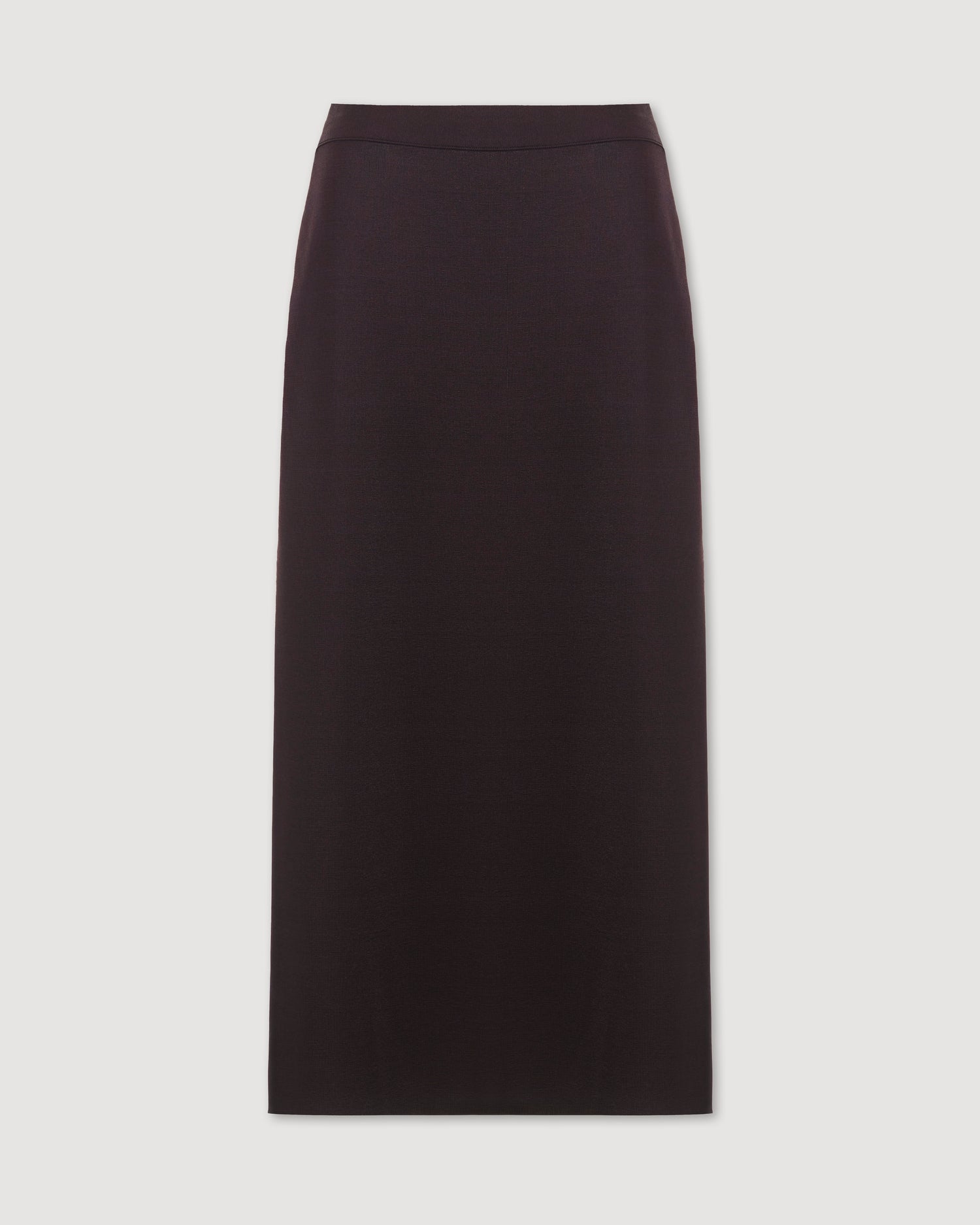 Caterina Skirt in Silk Knit, Deep Plum