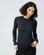 Veronica De Piante Joey sweater in superfine merino wool, blue knitwear with a cozy, textured design.