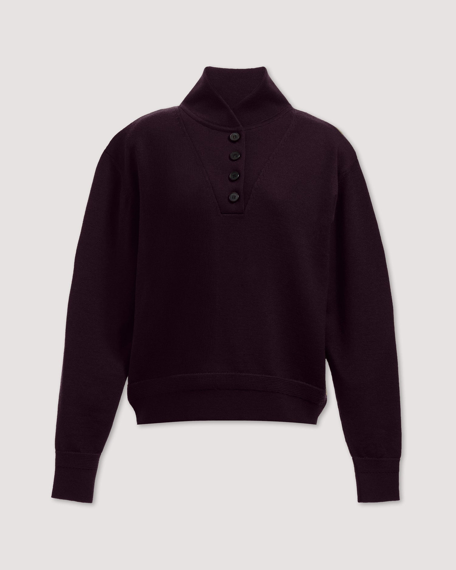 Alicia Sweater in Merino Wool, Deep Plum