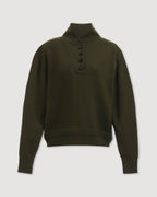 Alicia Sweater in Merino Wool, Olive - Veronica De Piante
