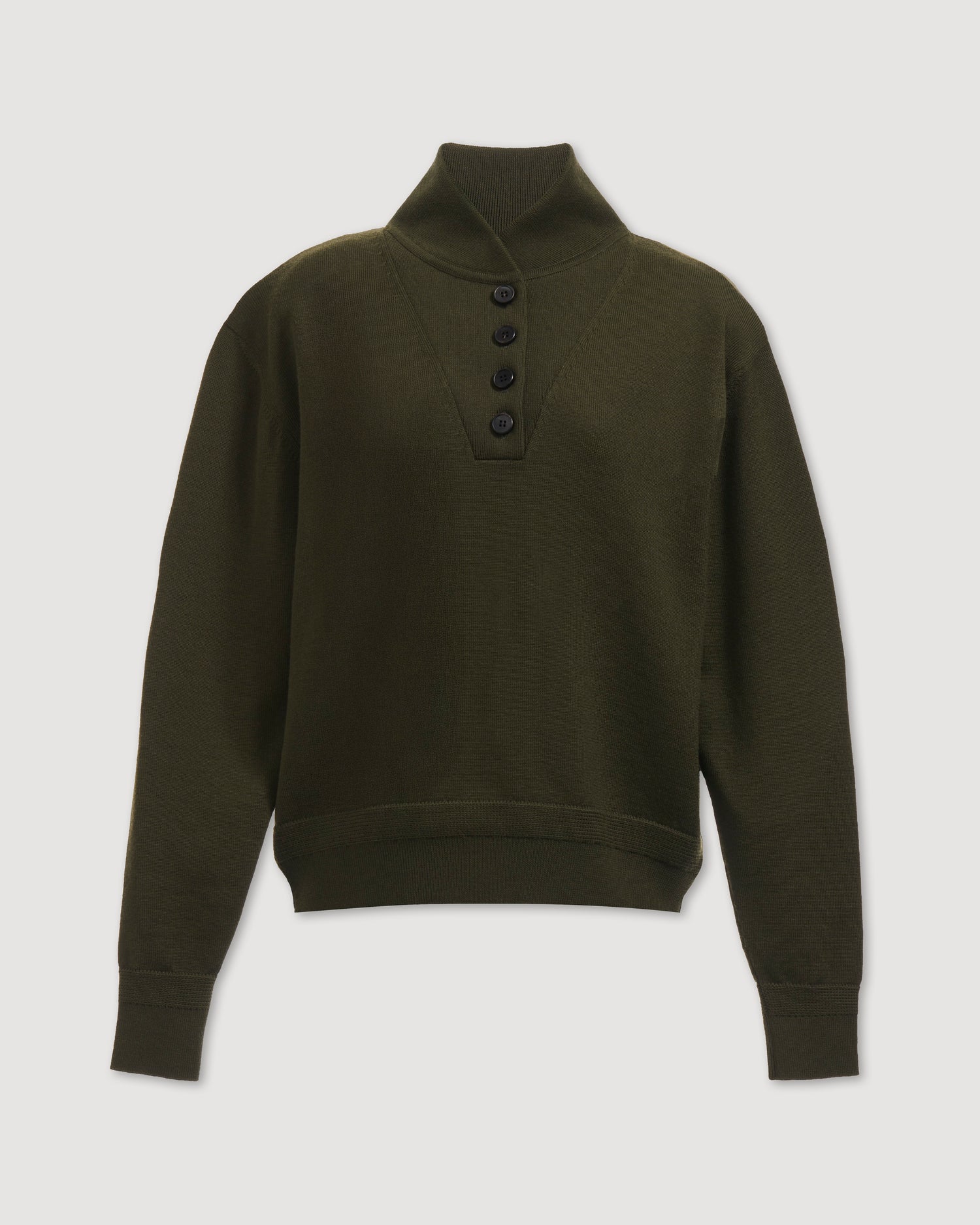 Alicia Sweater in Merino Wool, Olive - Veronica De Piante