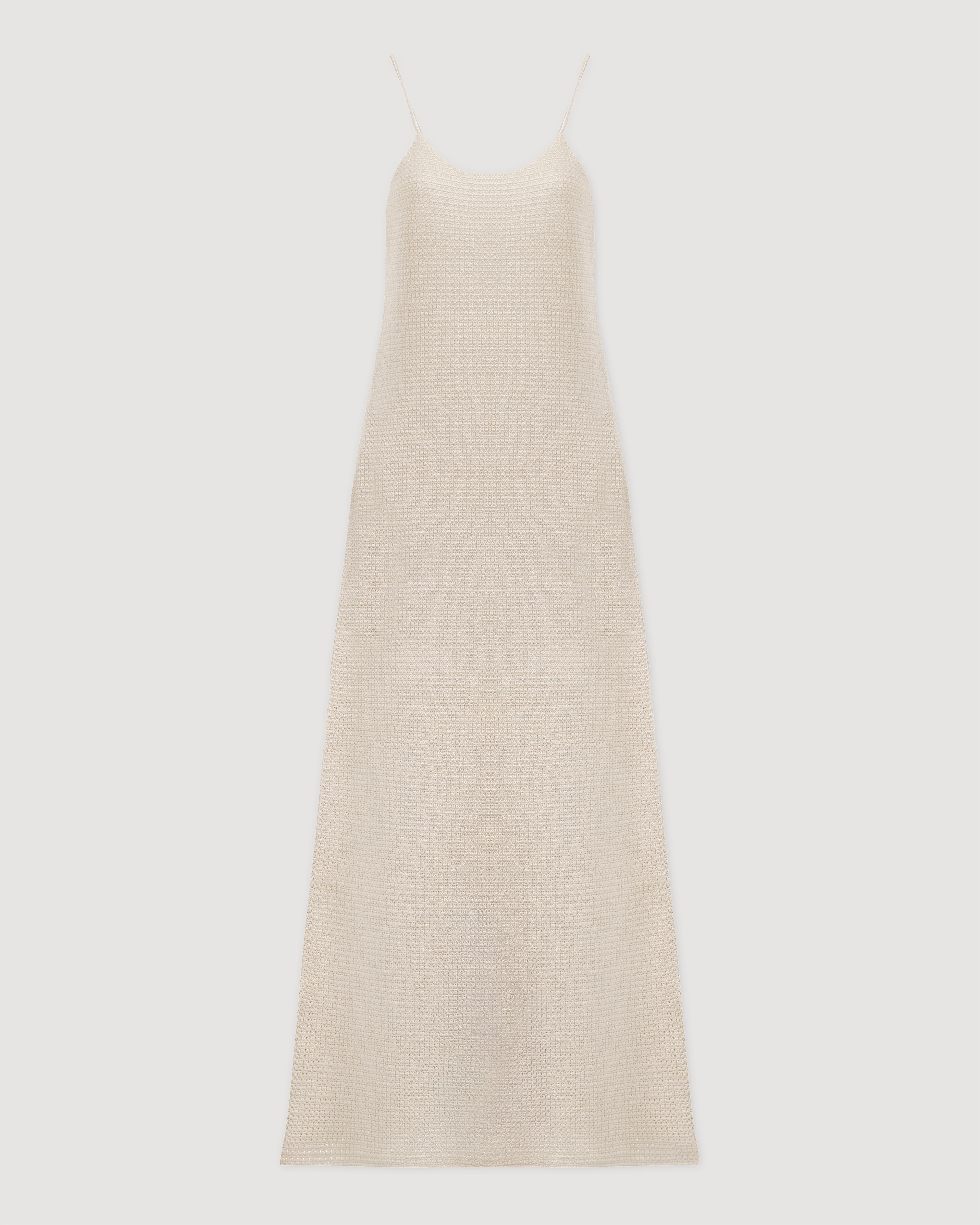 Liliana Dress in Silk Crochet, Off White - Veronica De Piante