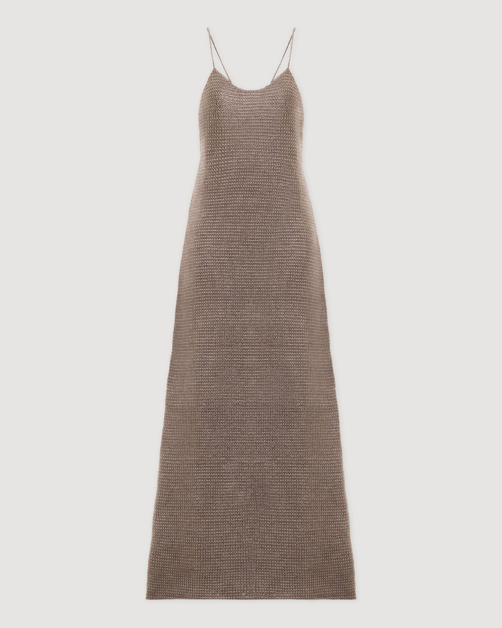Liliana Dress in Silk Crochet, Walnut - Veronica De Piante