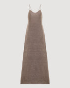 Liliana Dress in Silk Crochet, Walnut - Veronica De Piante