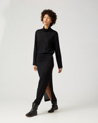 Leo Knit Skirt In Viscose, Black