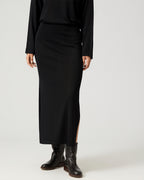 Leo Knit Skirt In Viscose, Black