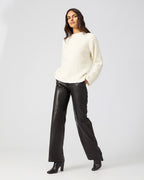 Aline Sweater In Wool-Silk Boucle, Cream