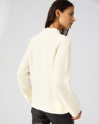 Aline Sweater In Wool-Silk Boucle, Cream