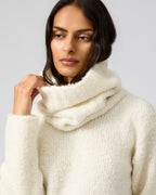 Lee Snood In Wool-Silk Boucle, Cream
