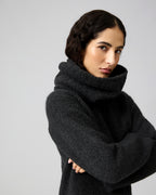 Lee Snood In Wool-Silk Boucle, Dark Gray Melange