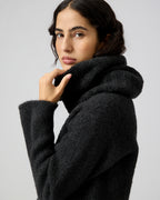 Lee Snood In Wool-Silk Boucle, Dark Gray Melange