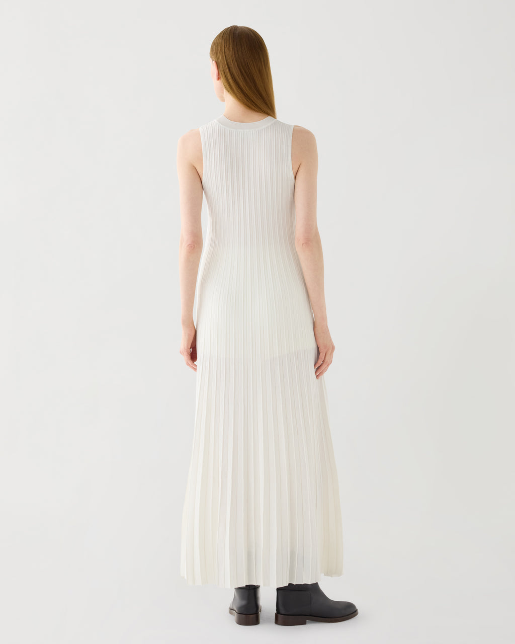 Zeta Dress in Silk Knit, White - Veronica De Piante