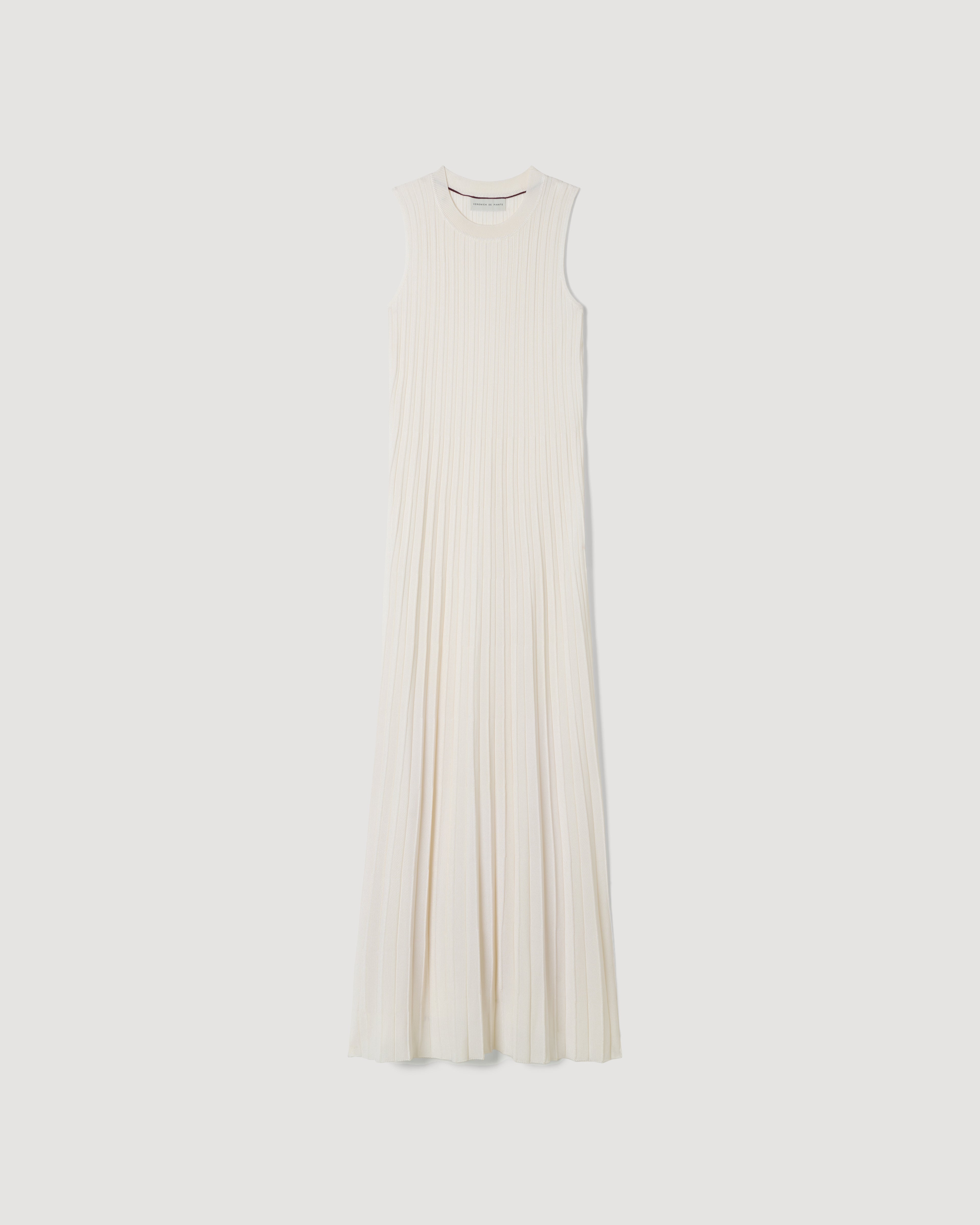 Zeta Dress in Silk Knit, White - Veronica De Piante