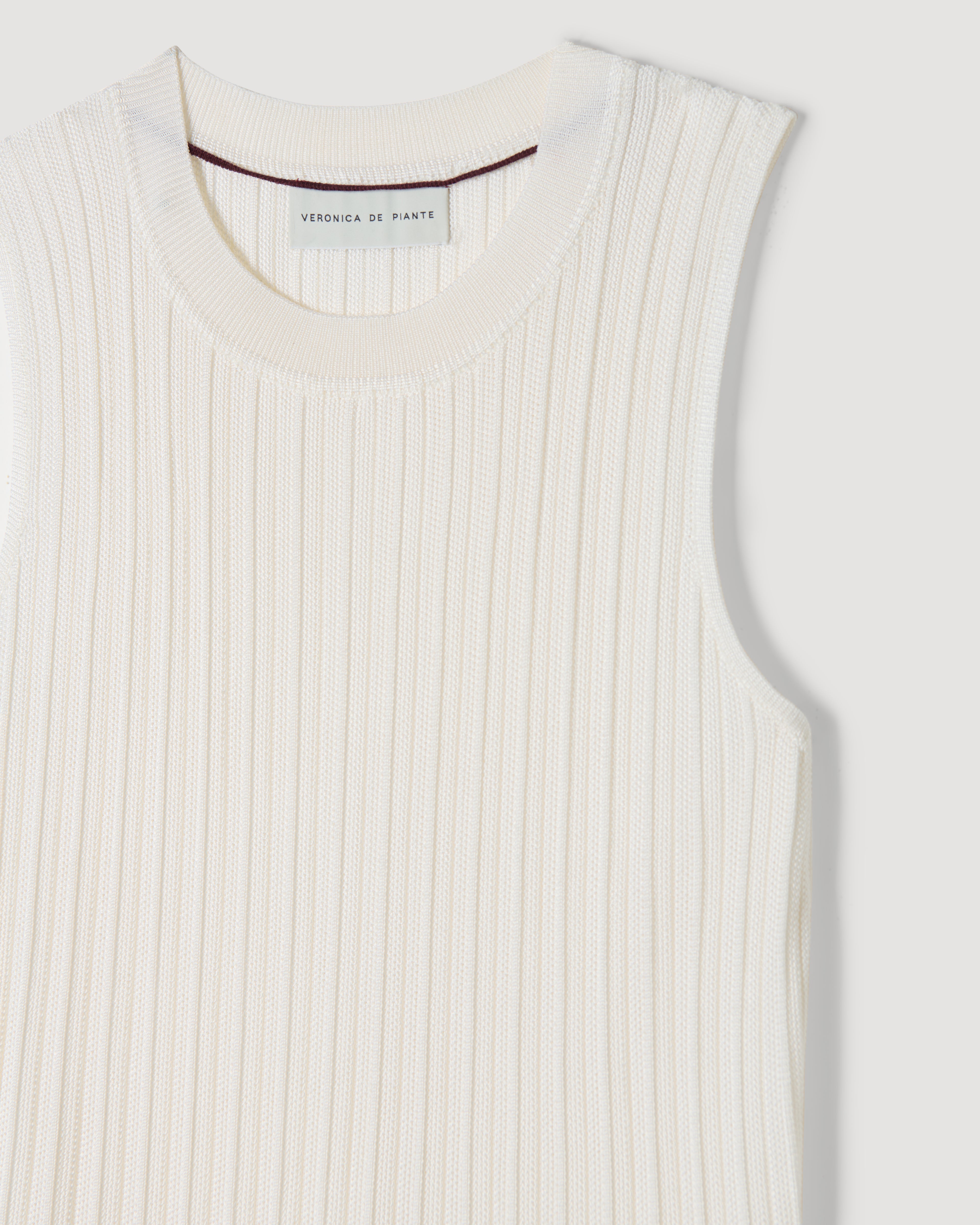 Zeta Dress in Silk Knit, White - Veronica De Piante