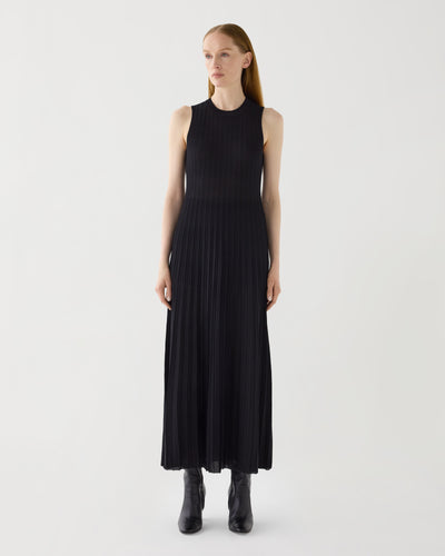 Zeta Dress in Silk Knit, Black - Veronica De Piante