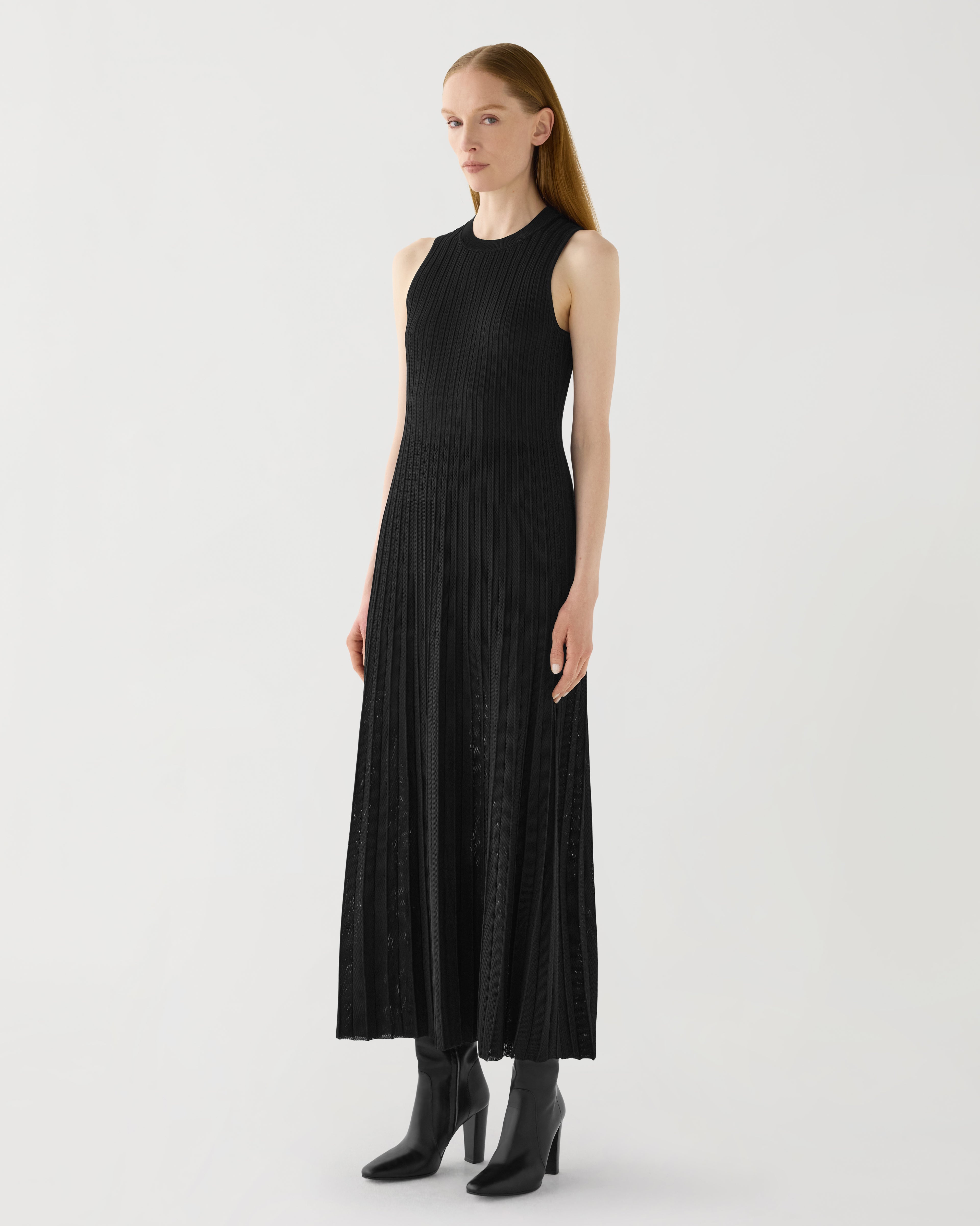 Zeta Dress in Silk Knit, Black - Veronica De Piante
