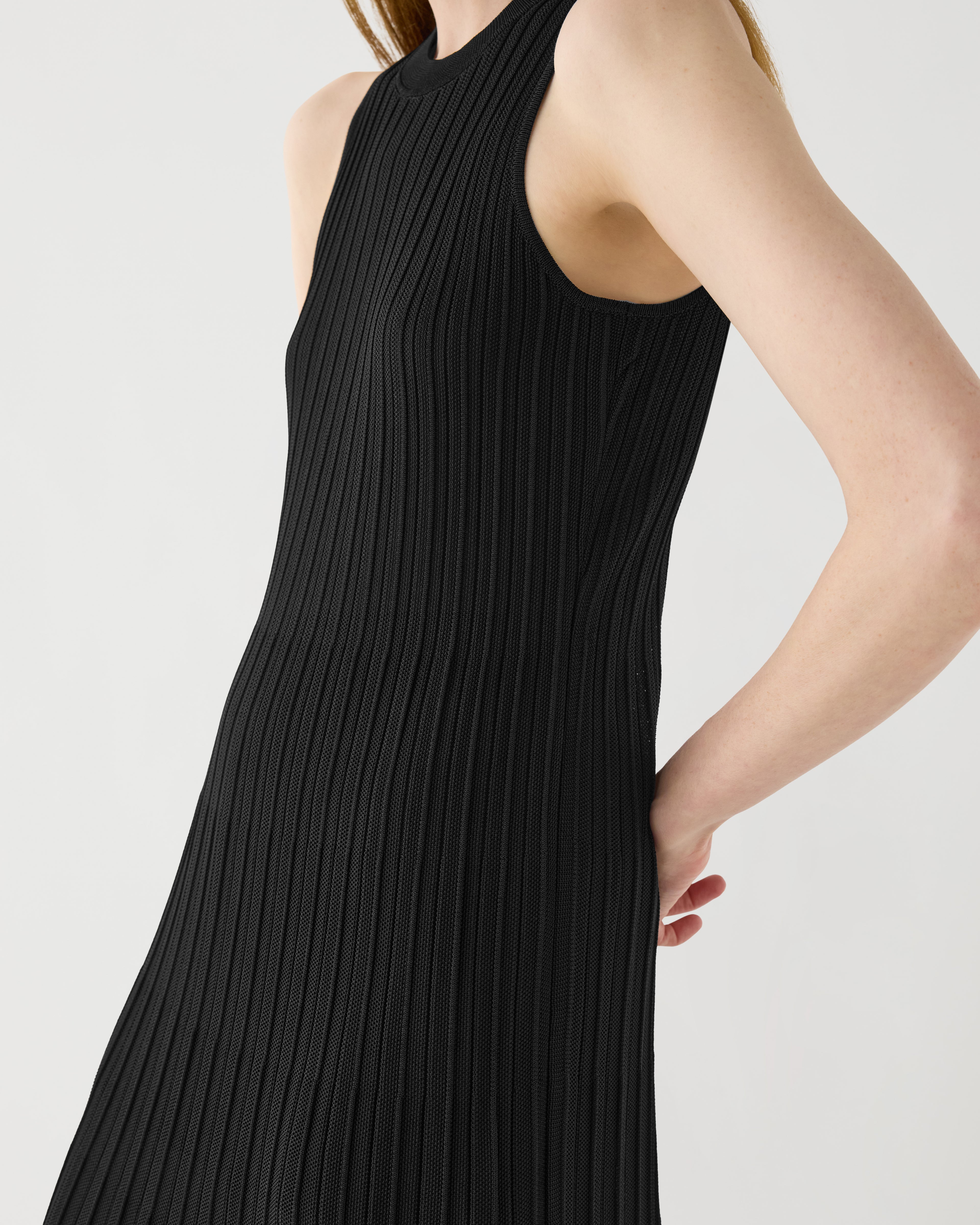 Zeta Dress in Silk Knit, Black - Veronica De Piante