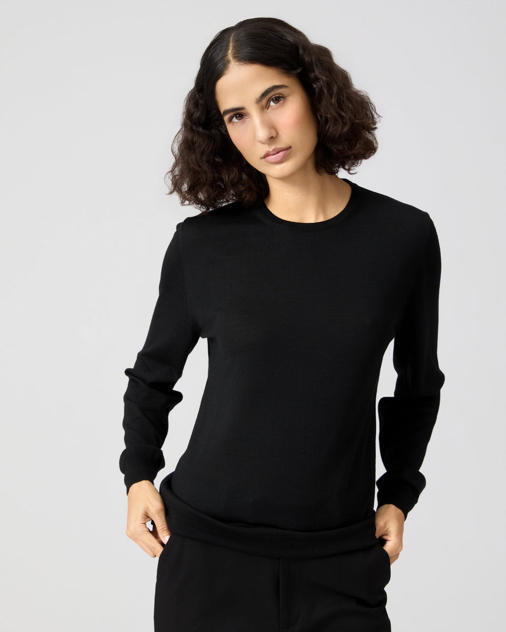 Rae Sweater In Merino Wool, Black
