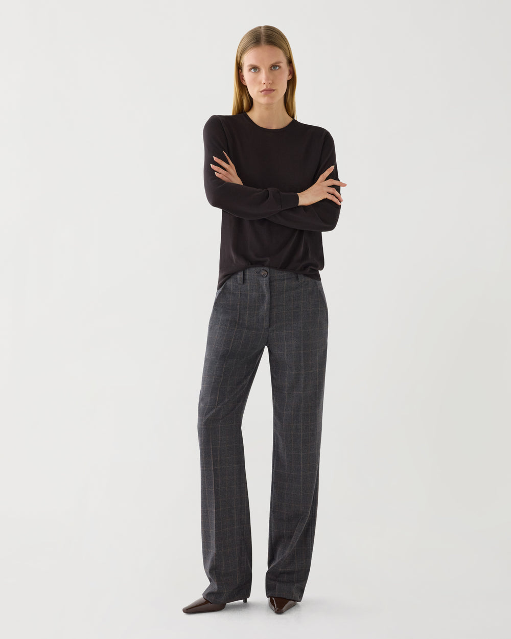 Rae Sweater in Merino Wool,  Chocolate
