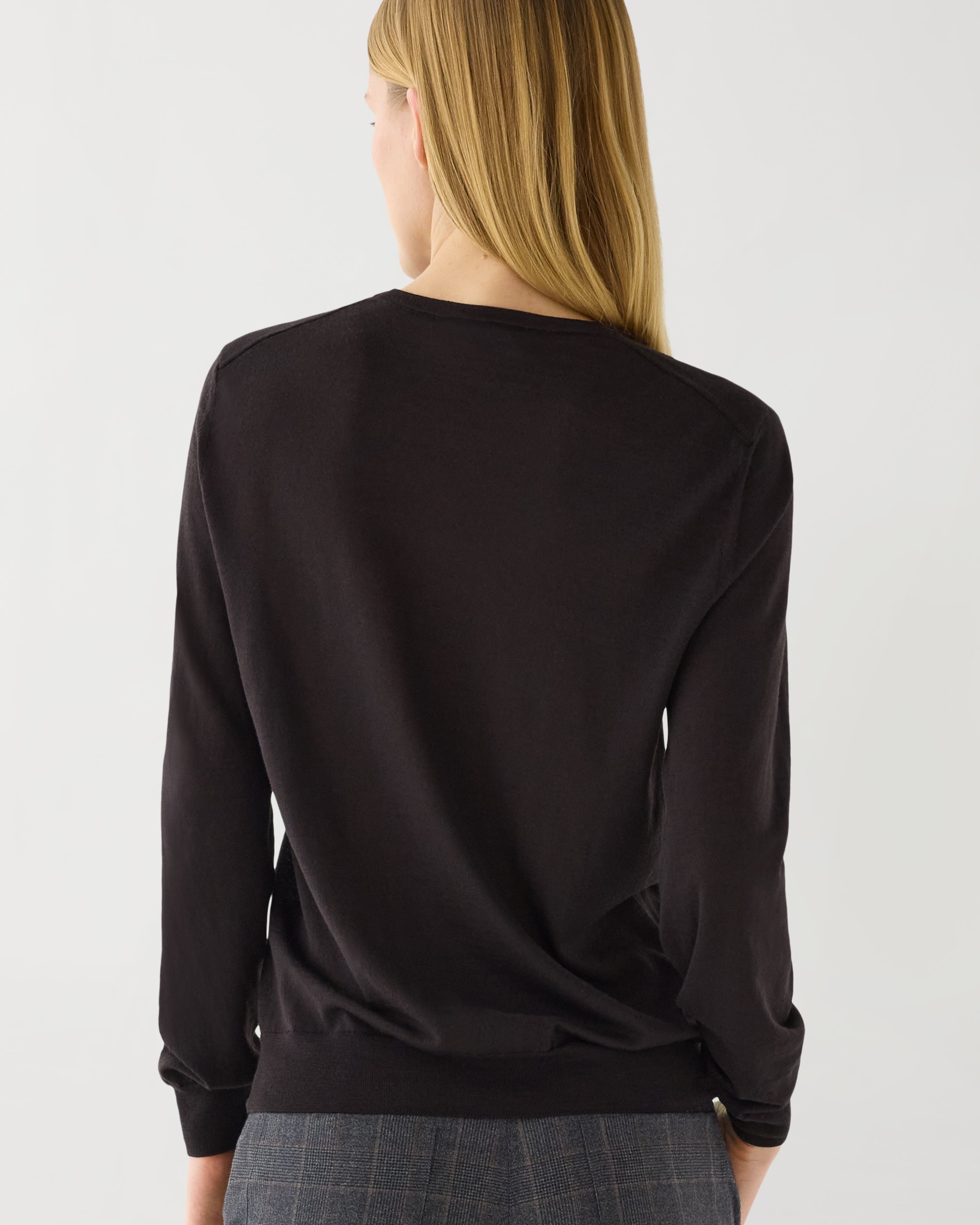 Rae Sweater in Merino Wool,  Chocolate