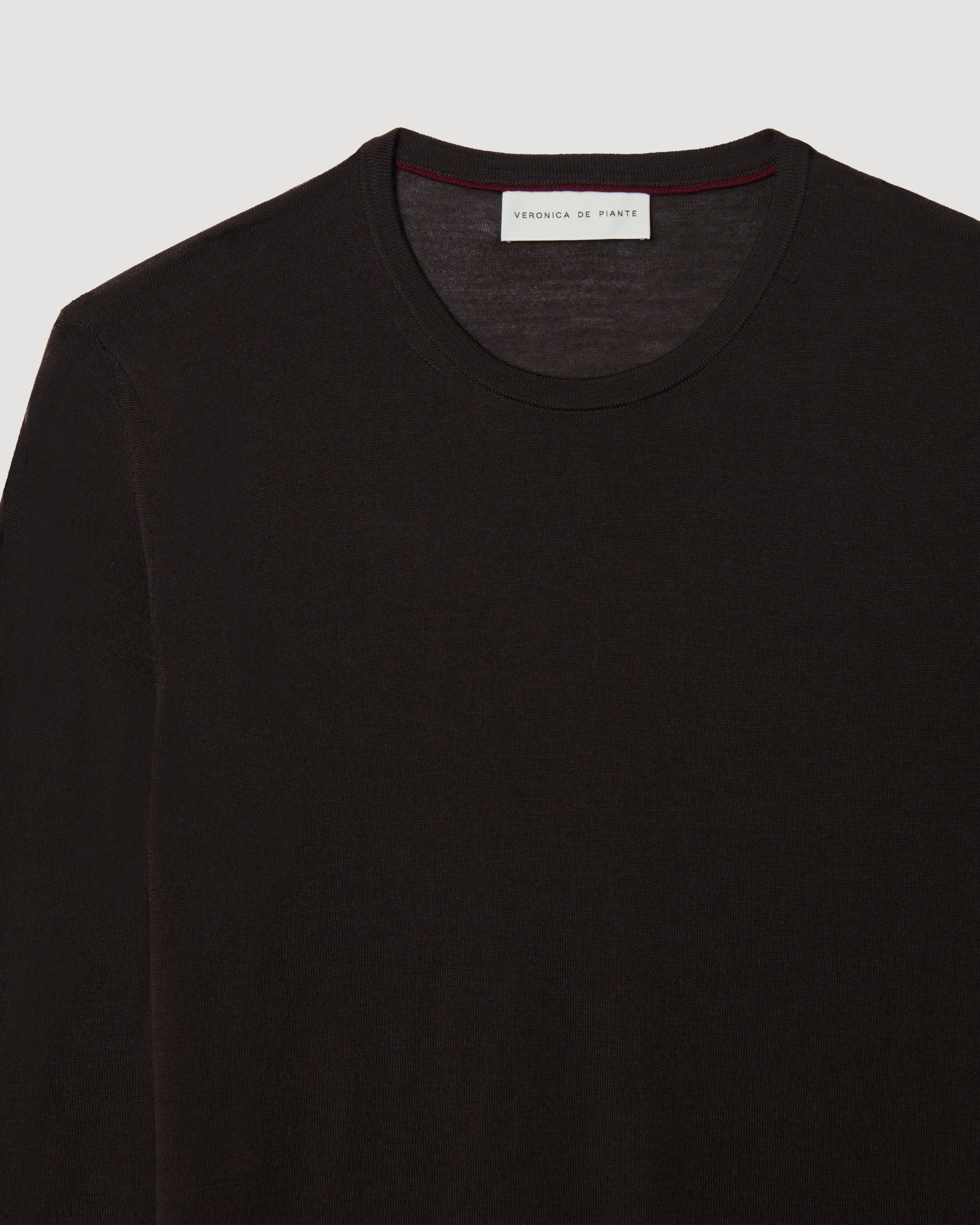 Rae Sweater in Merino Wool,  Chocolate - Veronica De Piante