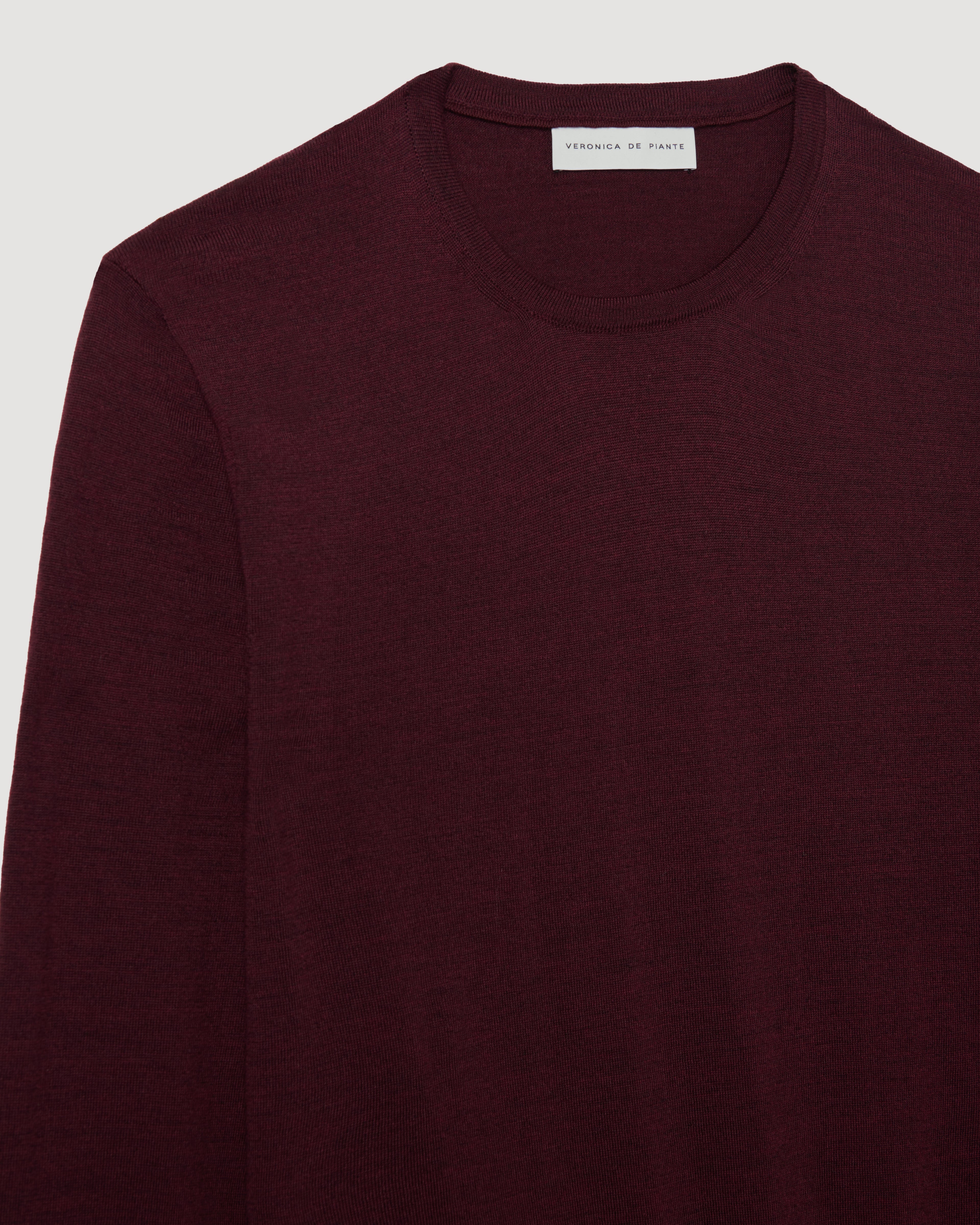 Rae Sweater in Merino Wool, Garnet - Veronica De Piante