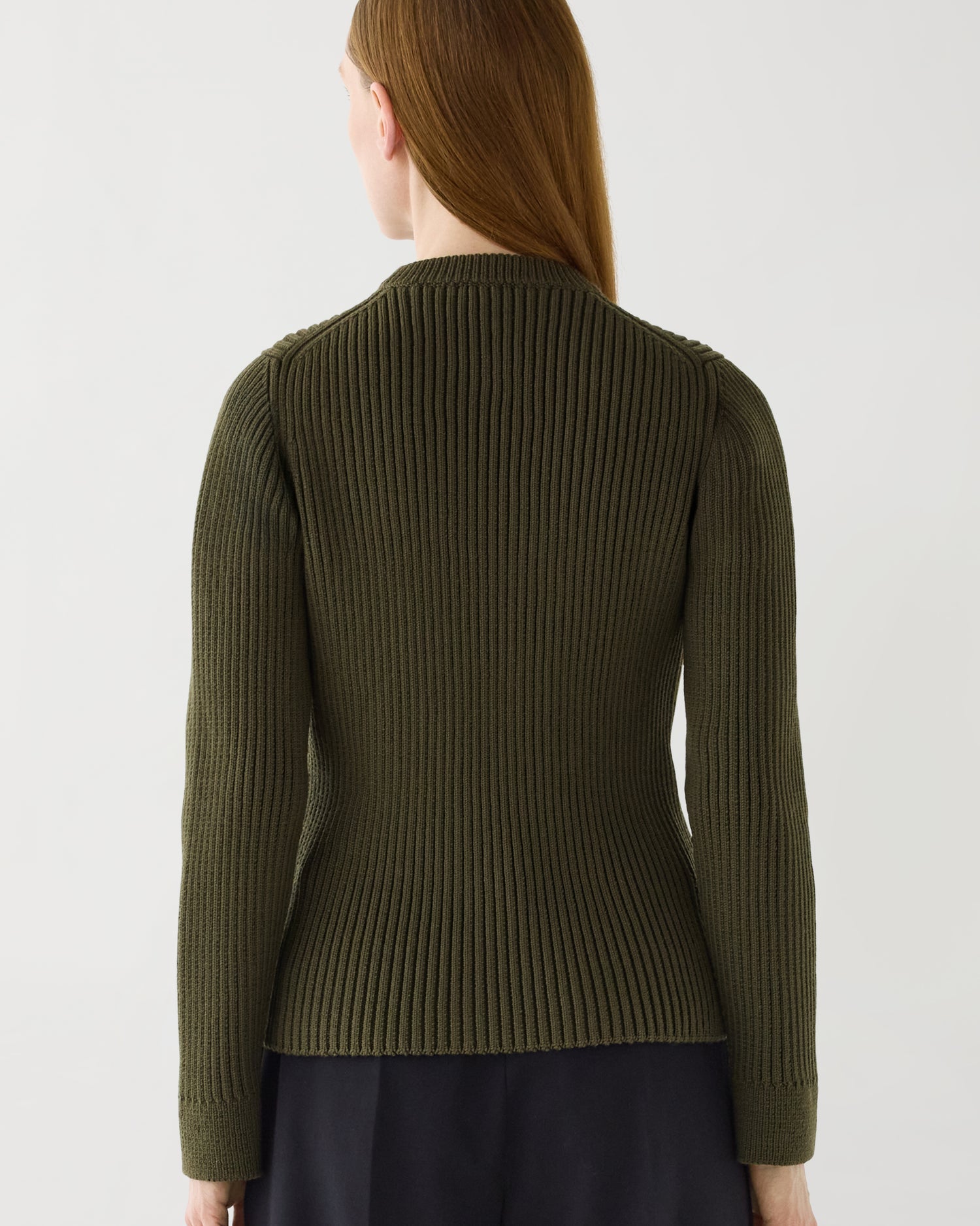 Ivy Sweater in Merino Wool, Olive