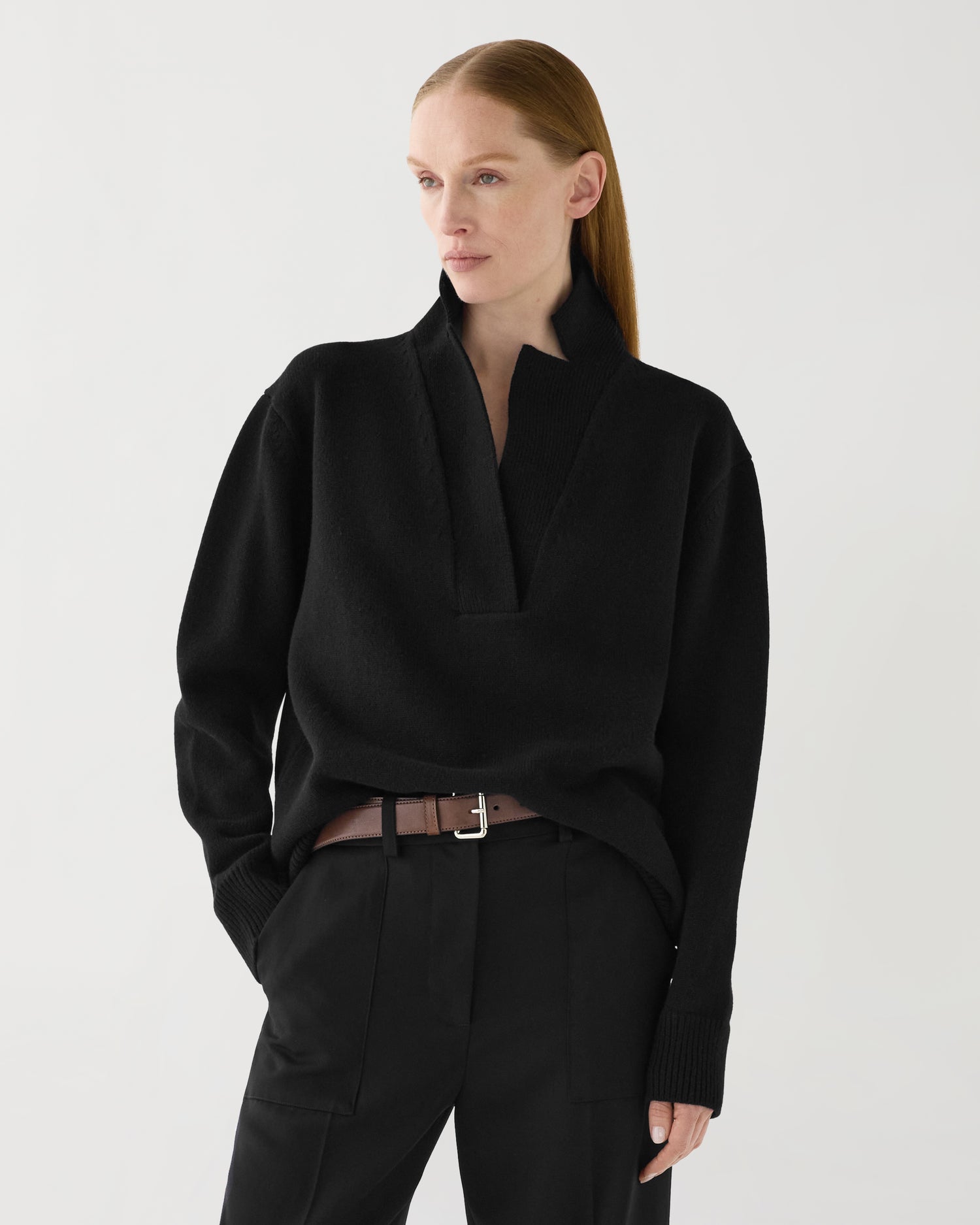Emilie Sweater in Wool Cashmere,  Black
