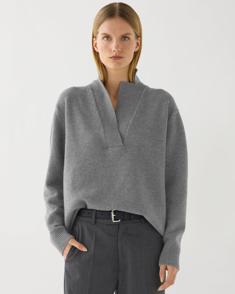 Emilie Sweater in Wool Cashmere,  Grey