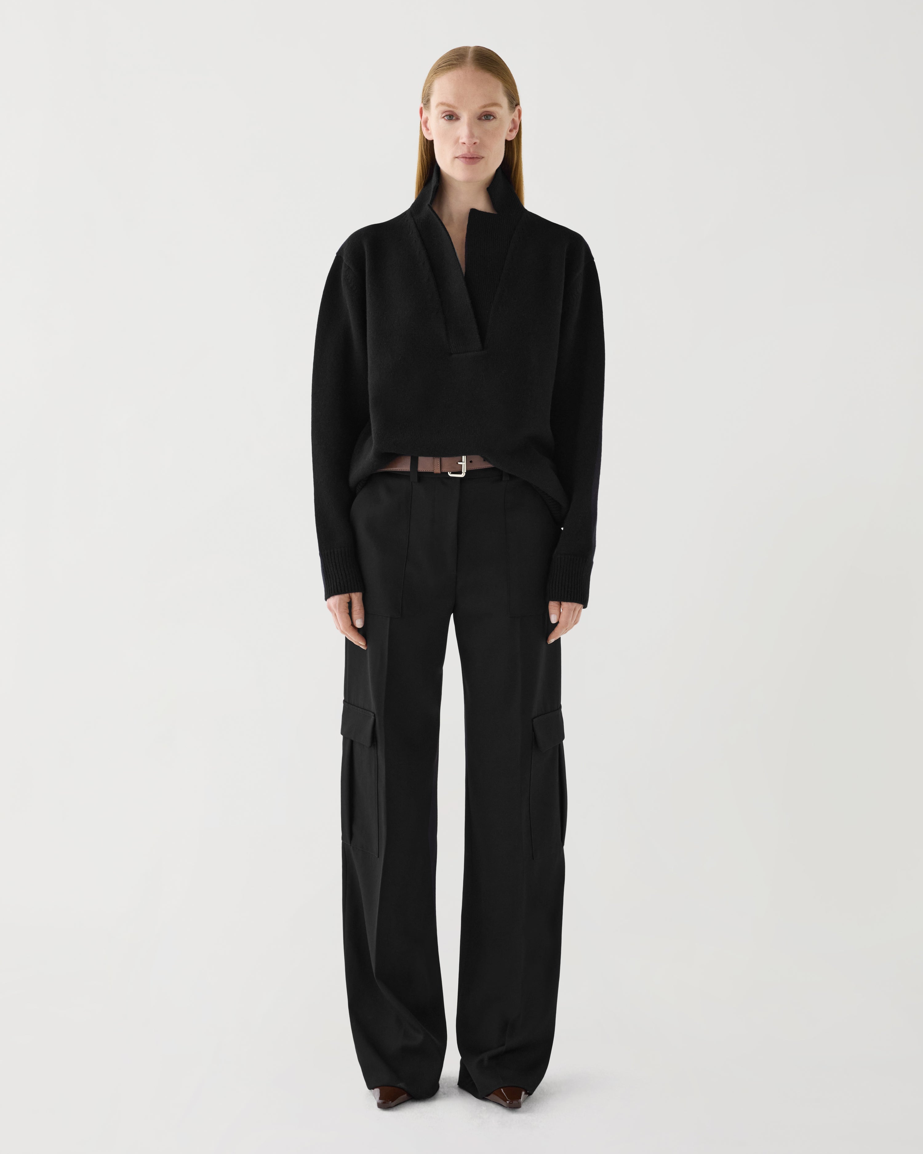 Emilie Sweater in Wool Cashmere,  Black