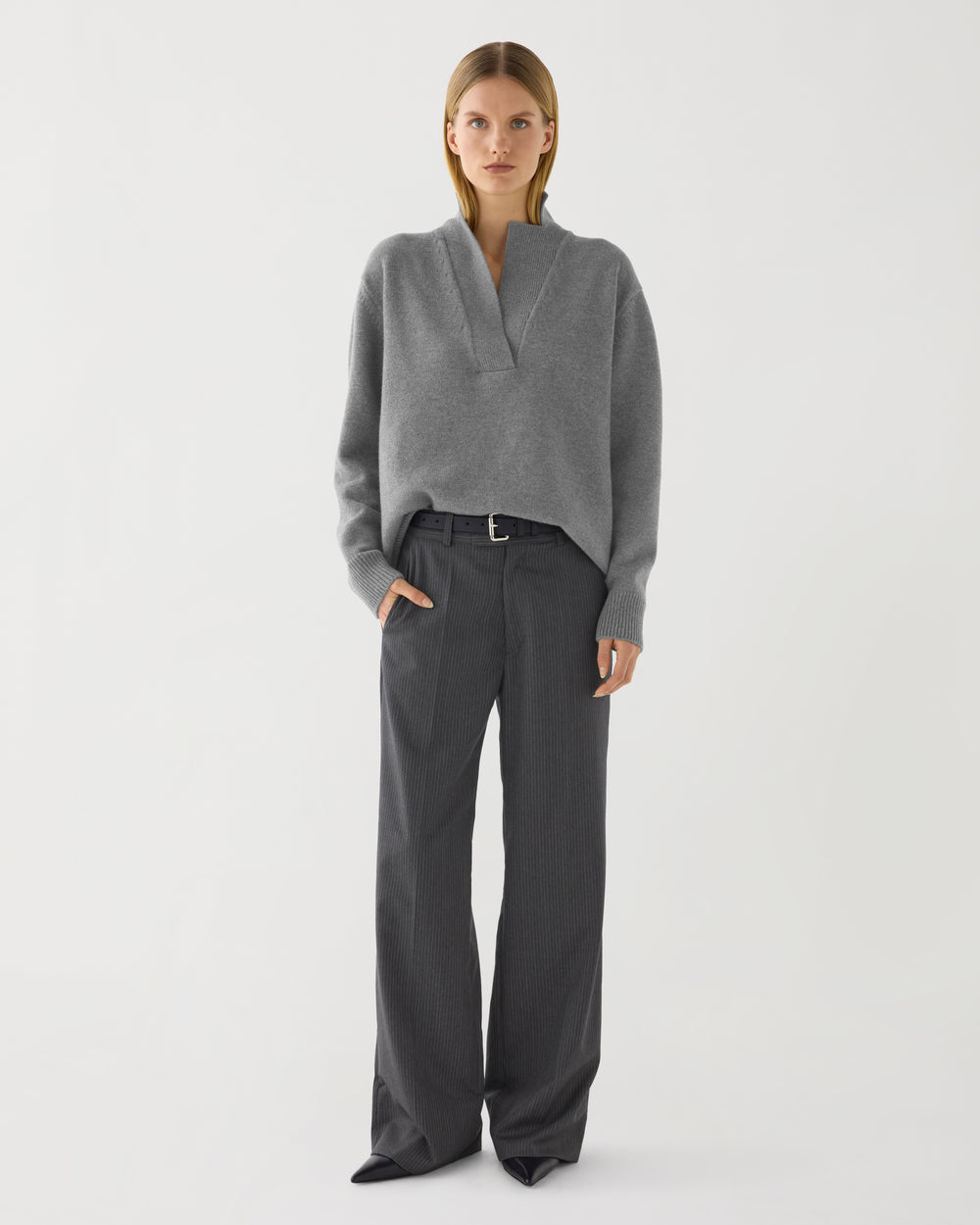 Emilie Sweater in Wool Cashmere,  Grey