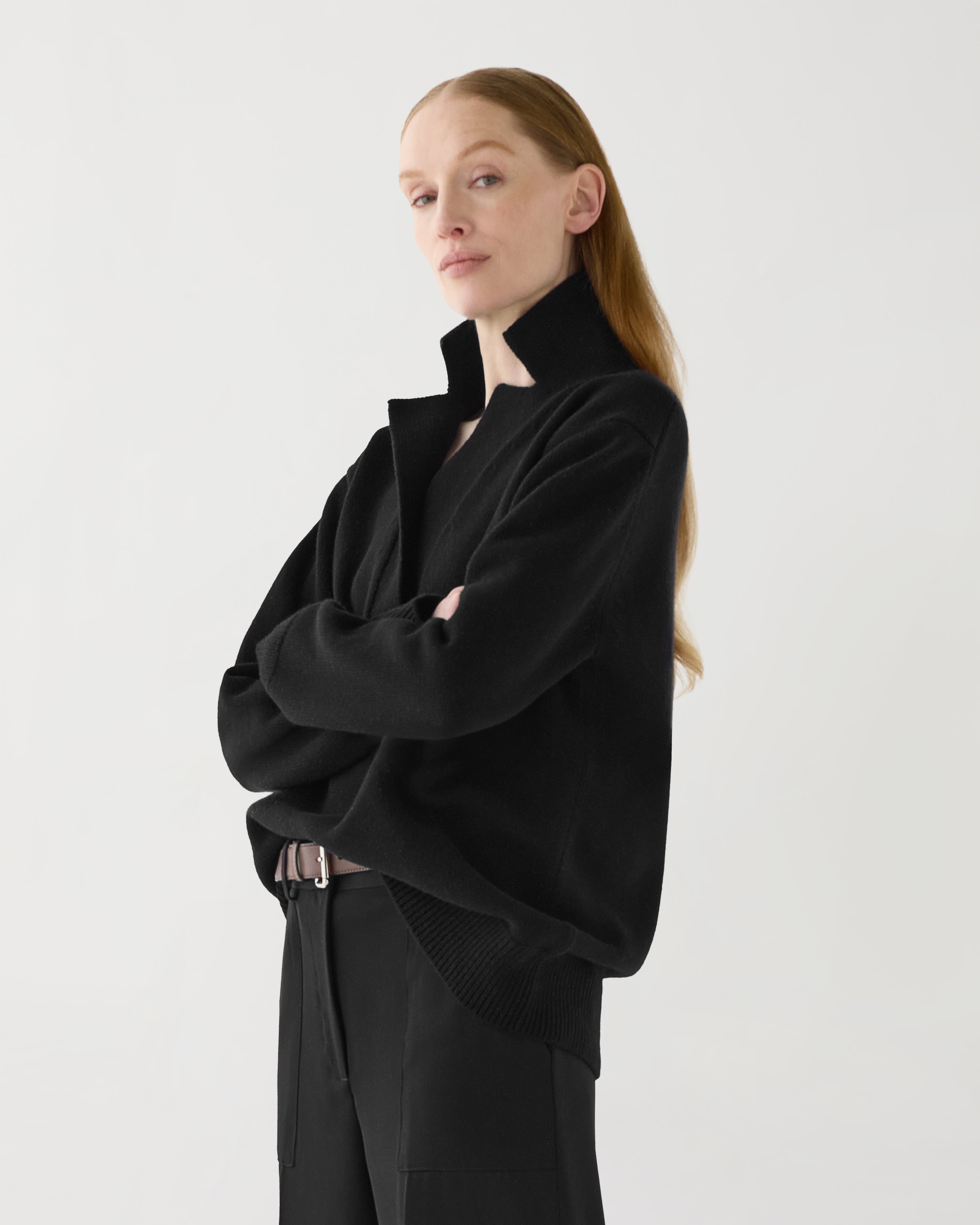 Emilie Sweater in Wool Cashmere,  Black
