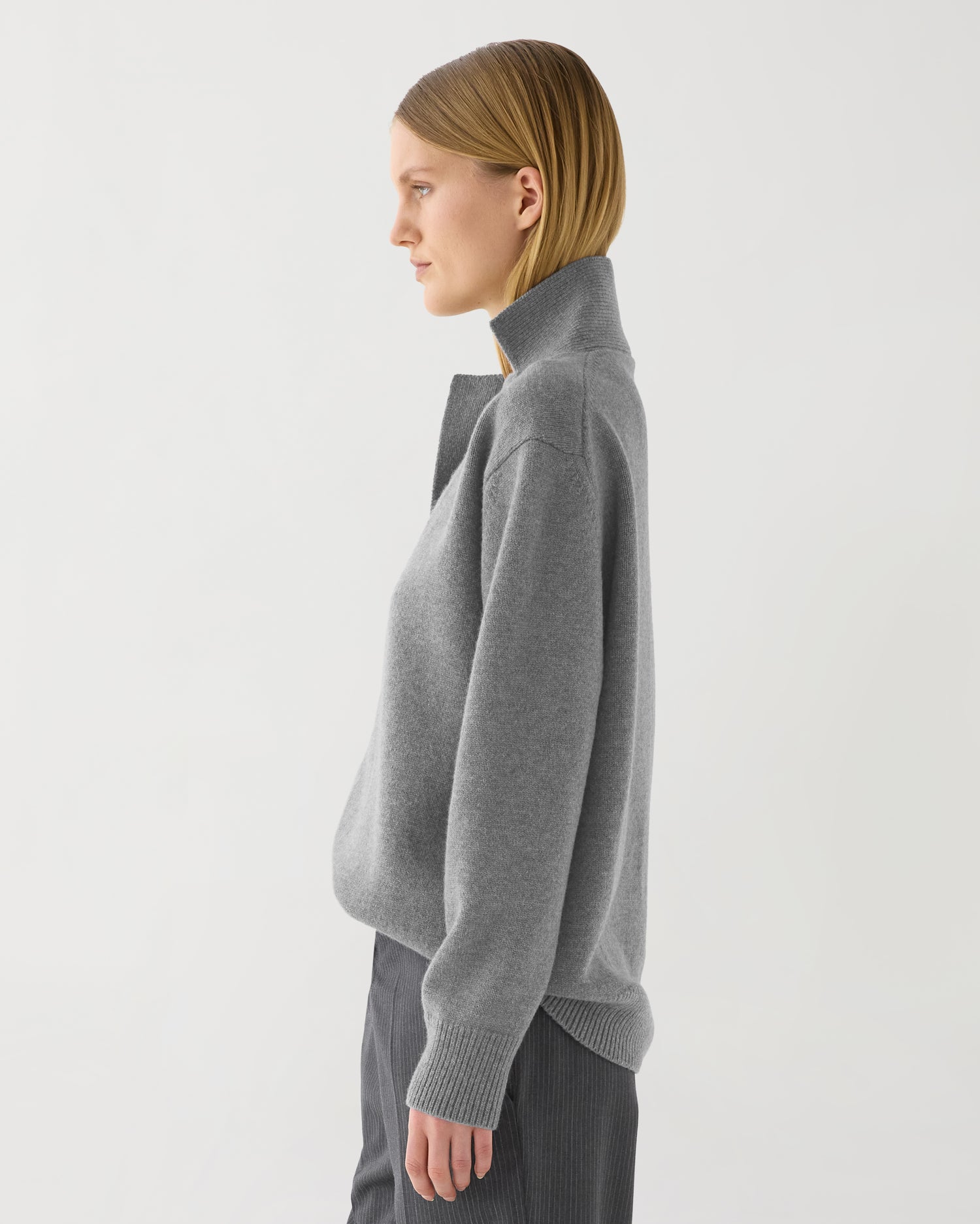 Emilie Sweater in Wool Cashmere,  Grey