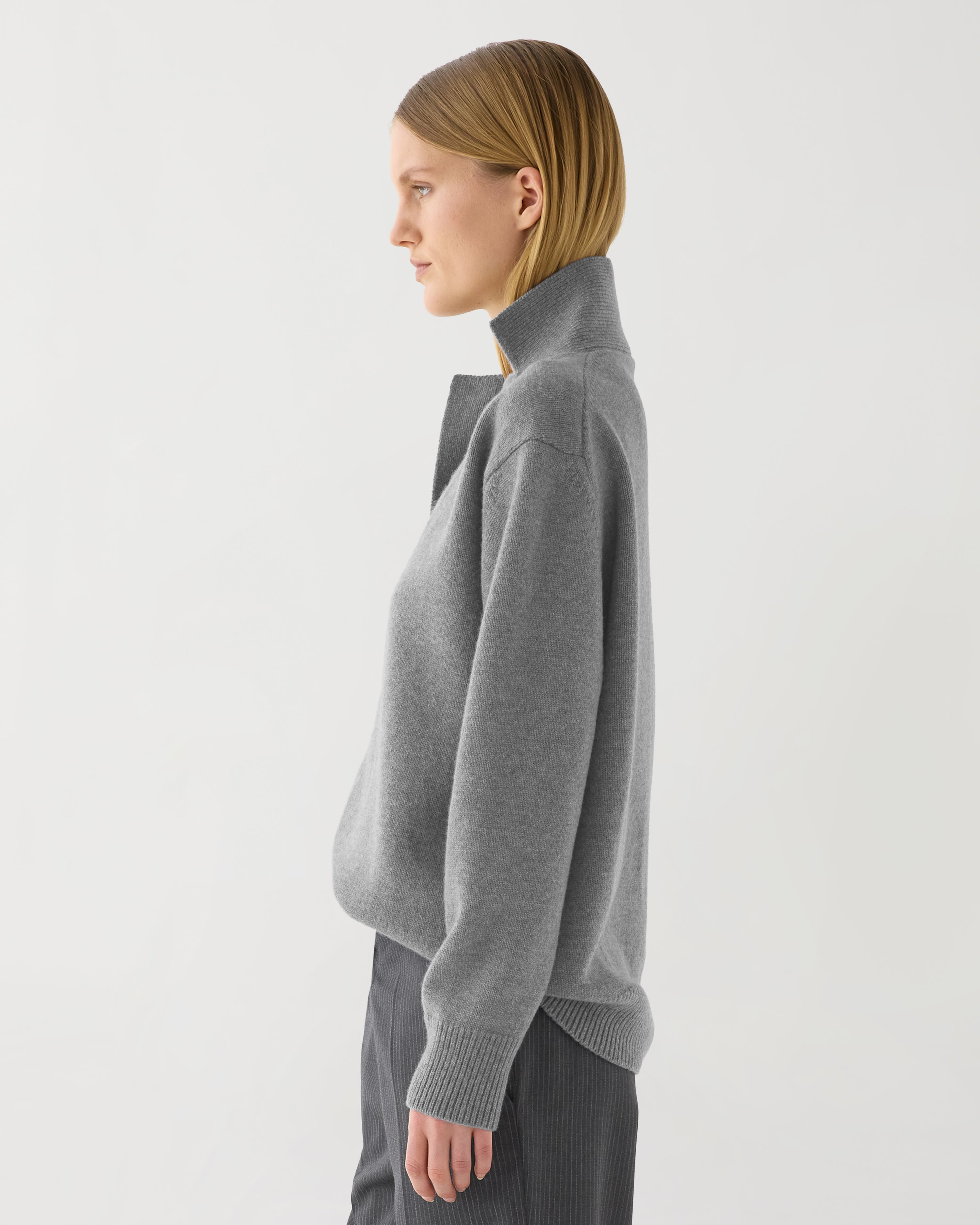 Emilie Sweater in Wool Cashmere,  Grey