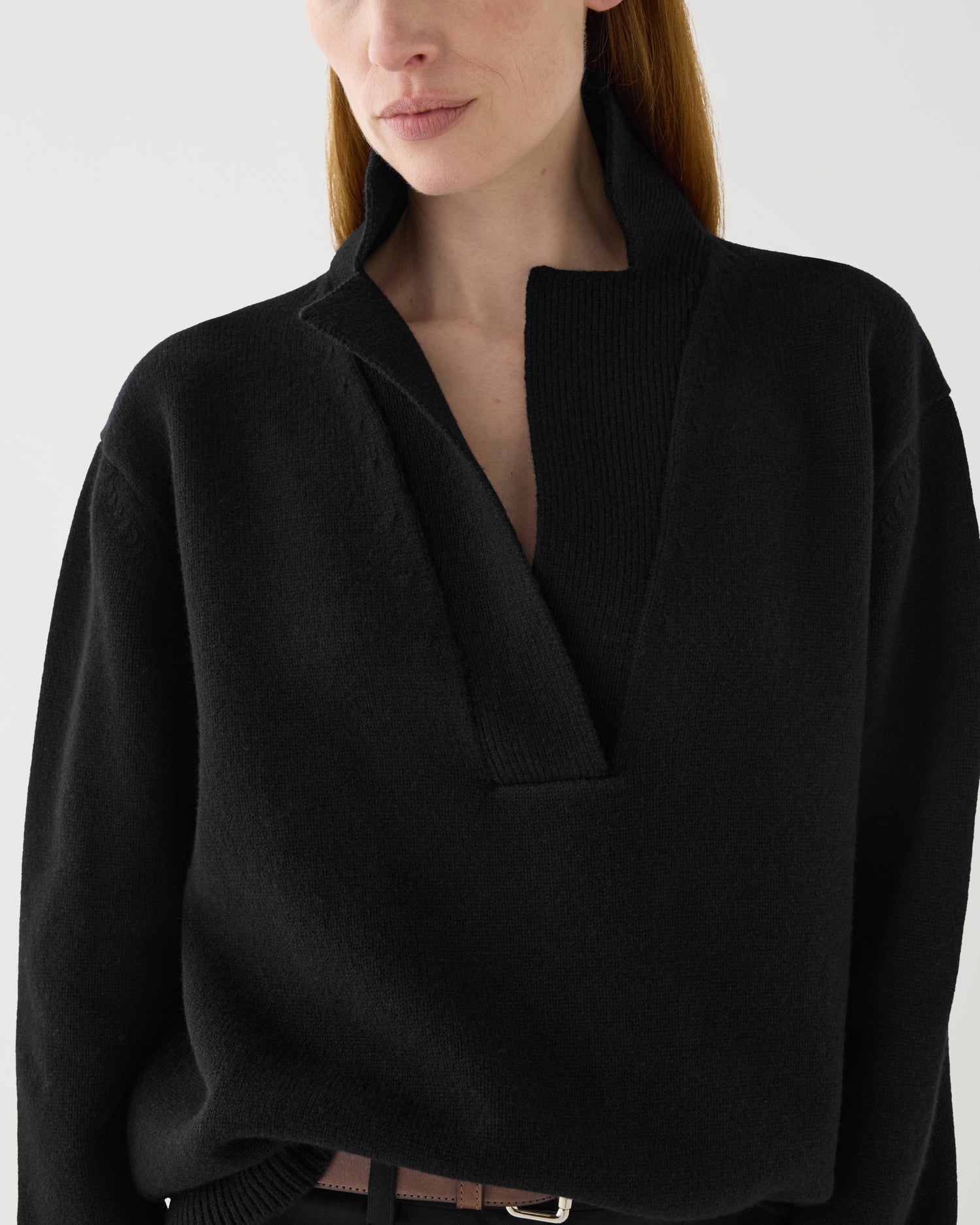 Emilie Sweater in Wool Cashmere,  Black