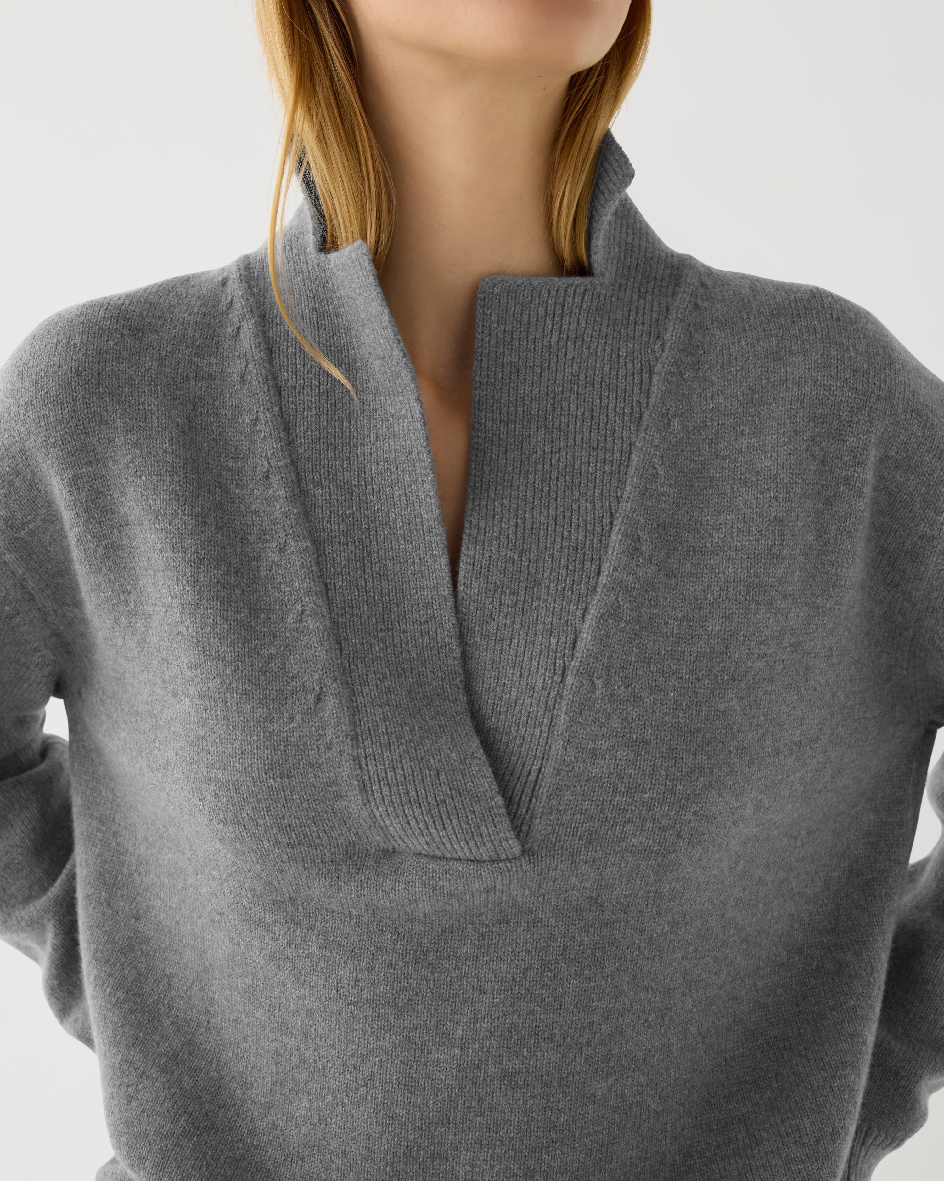 Emilie Sweater in Wool Cashmere,  Grey