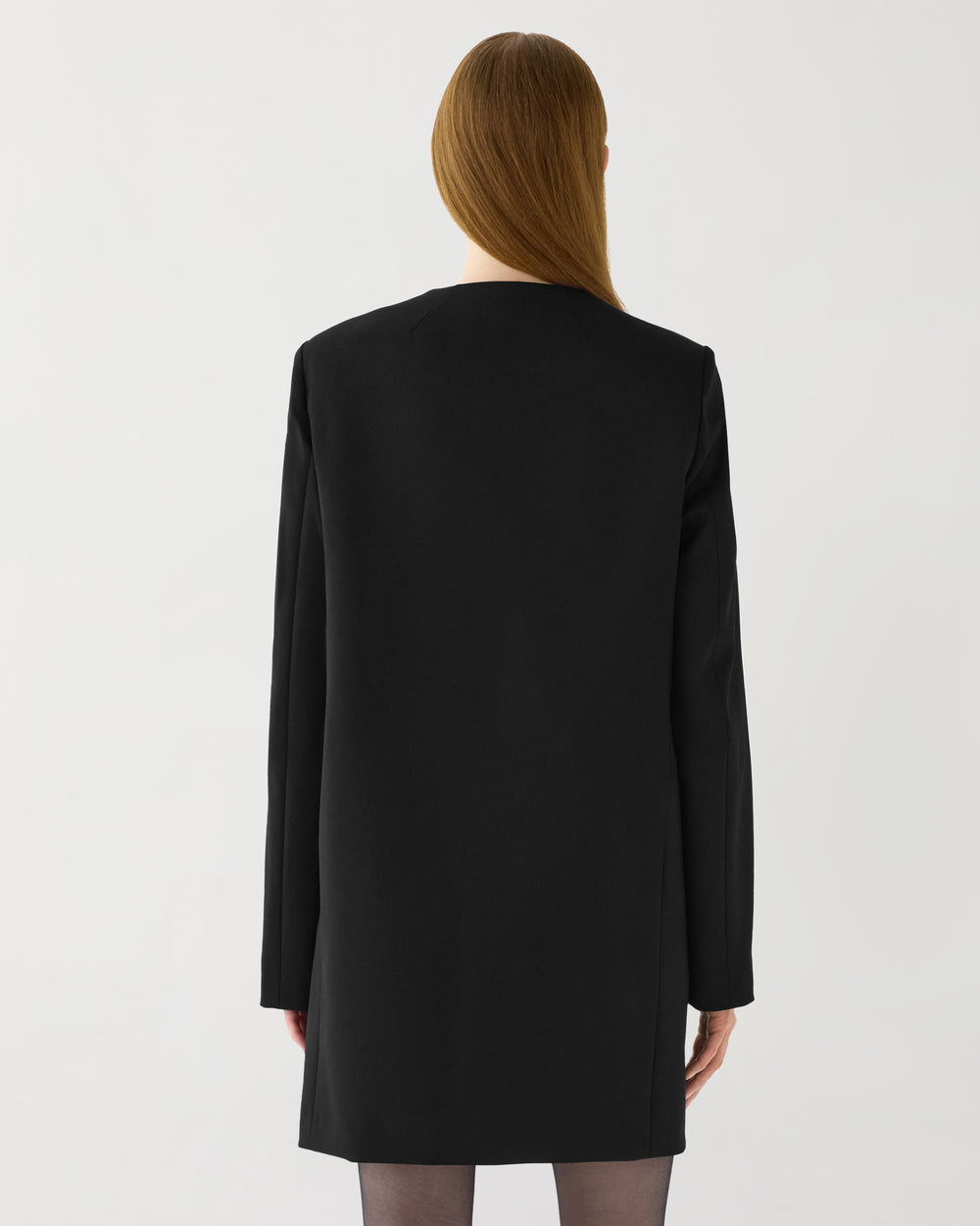 Miles Coat in Stretch Wool Twill,  Black