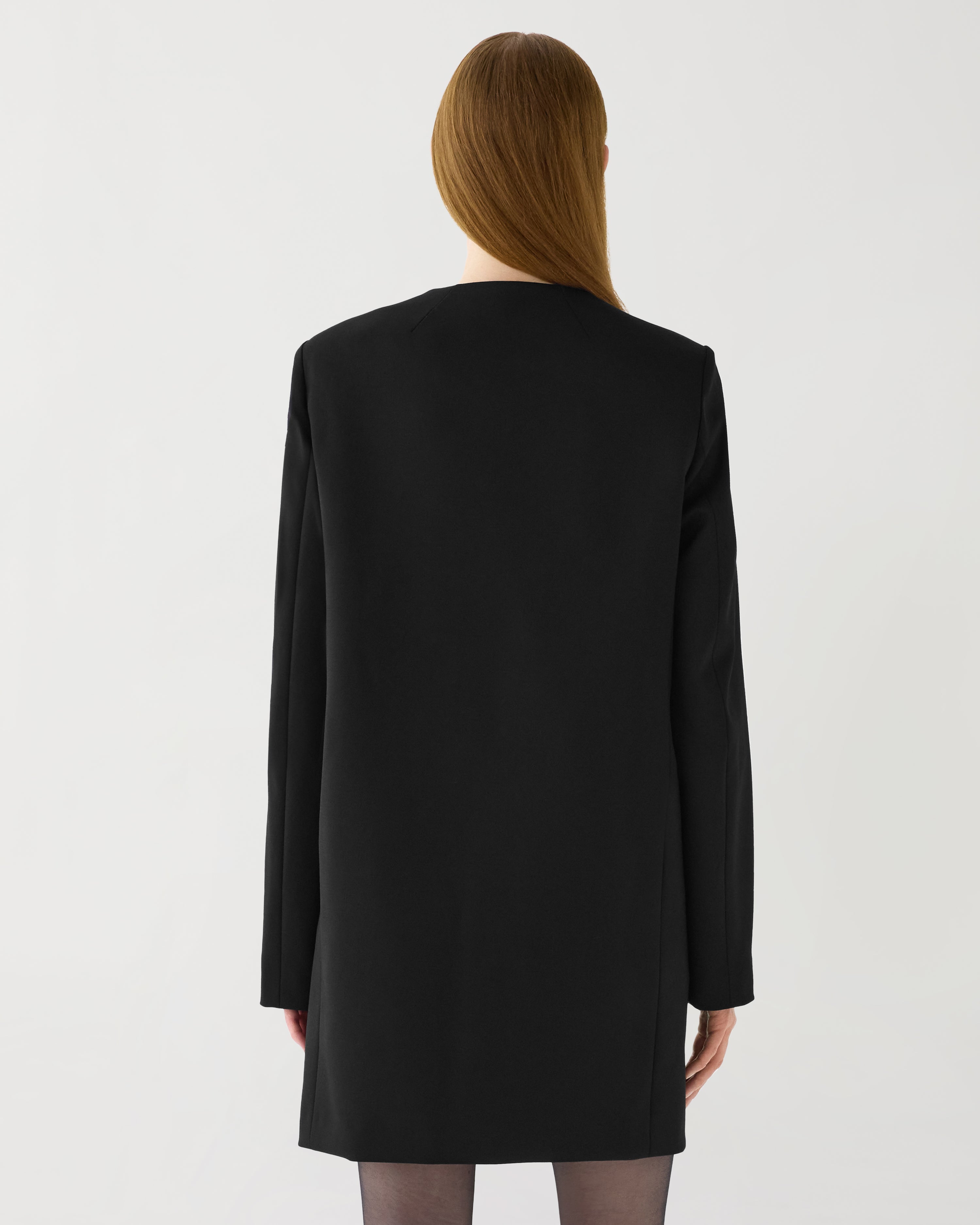 Miles Coat in Stretch Wool Twill,  Black