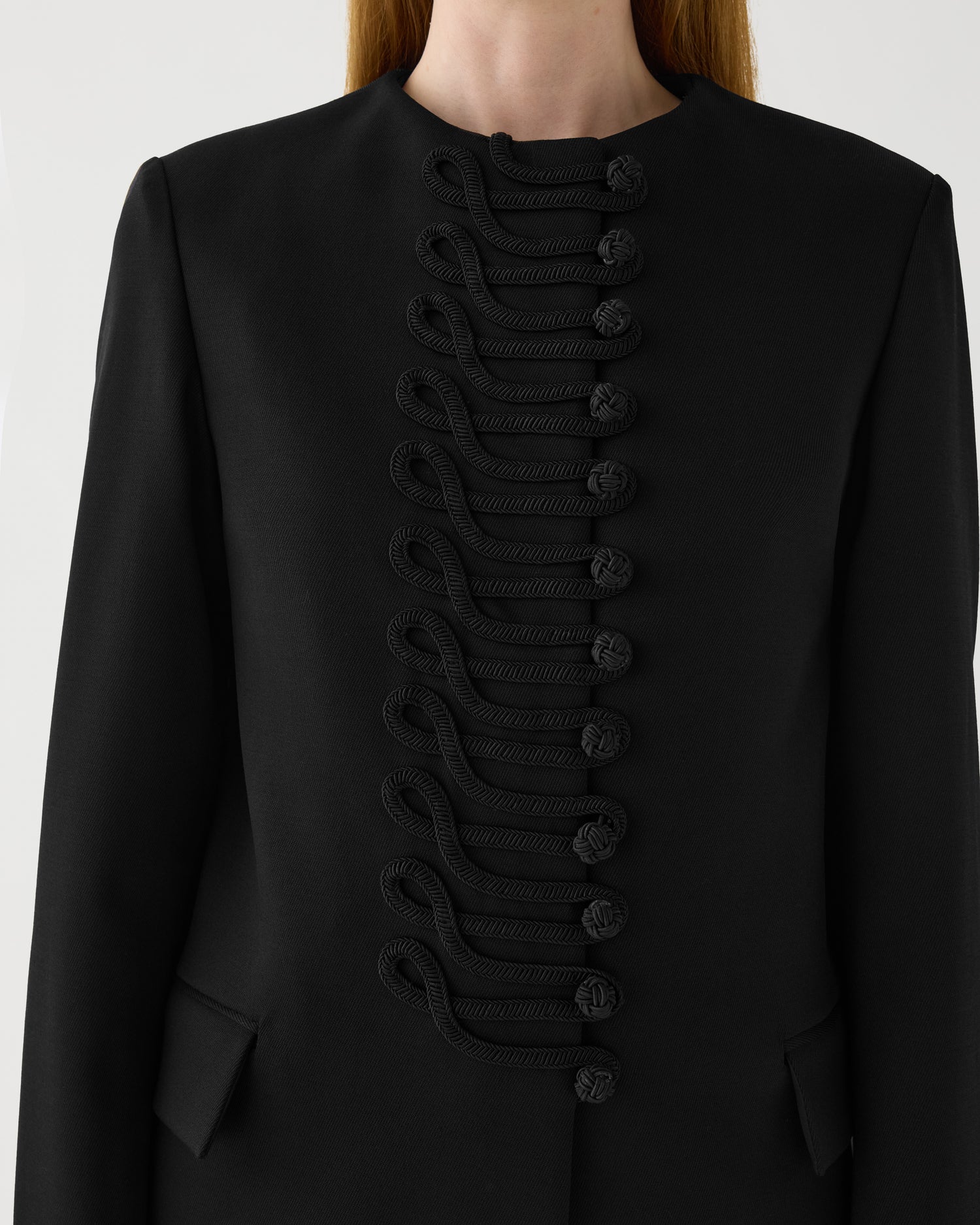 Miles Coat in Stretch Wool Twill,  Black