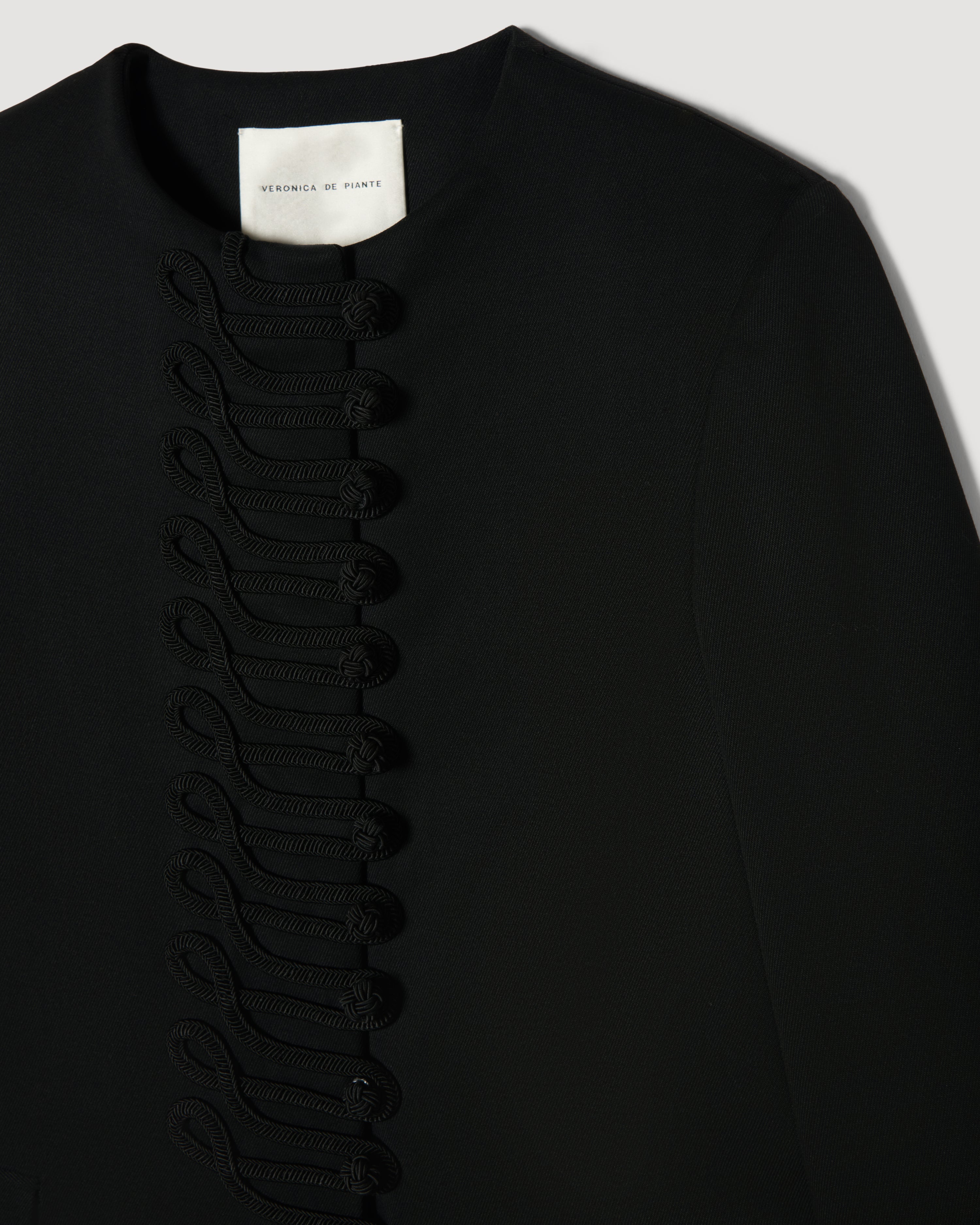 Miles Coat in Stretch Wool Twill,  Black
