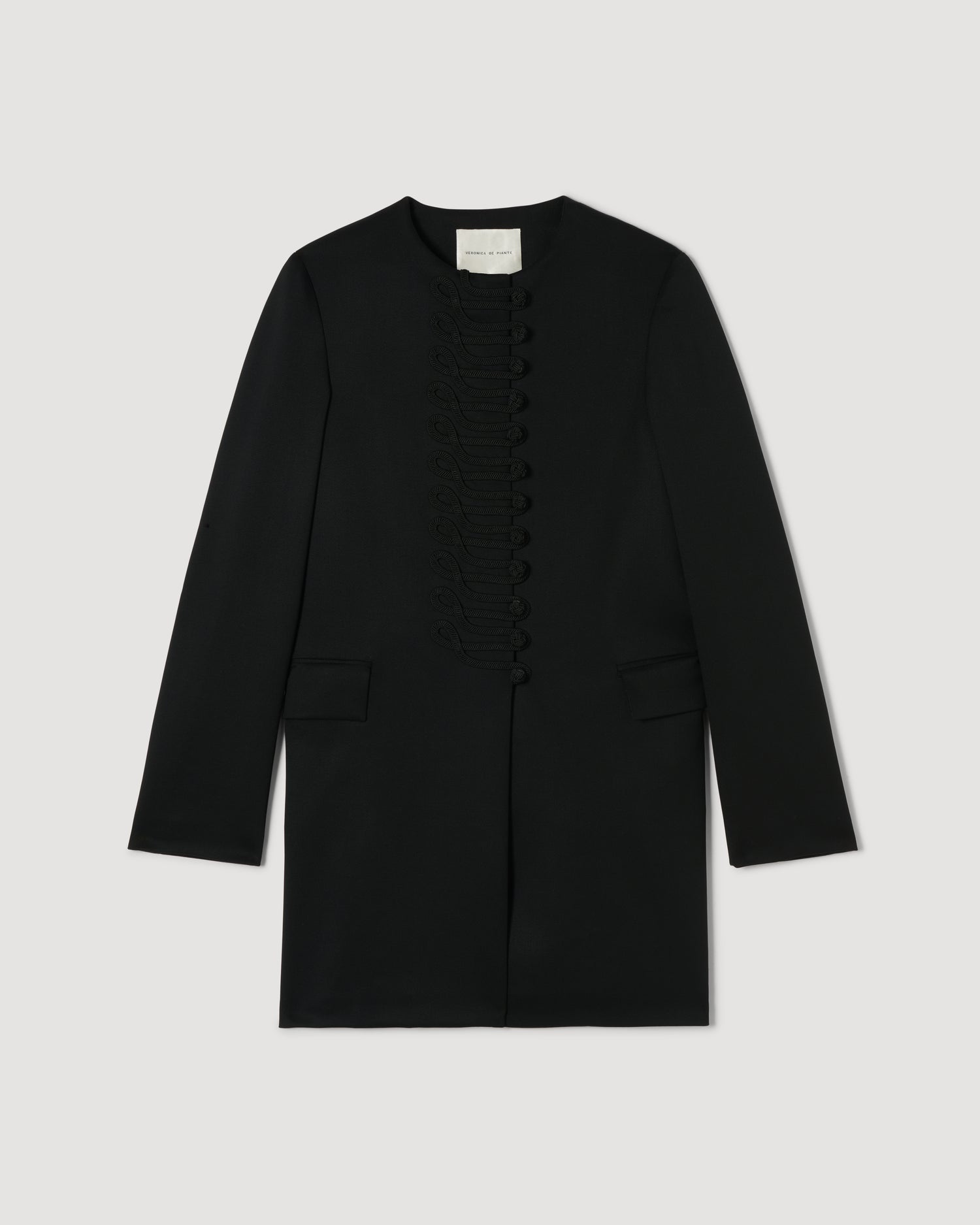 Miles Coat in Stretch Wool Twill,  Black