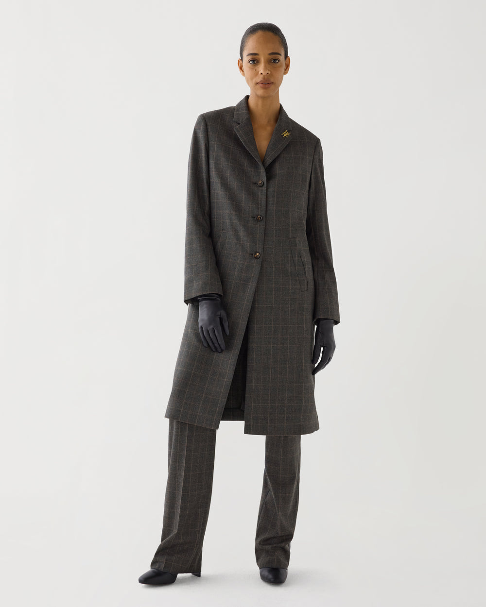 Blake Coat in Plaid Suiting, Dark Grey Plaid