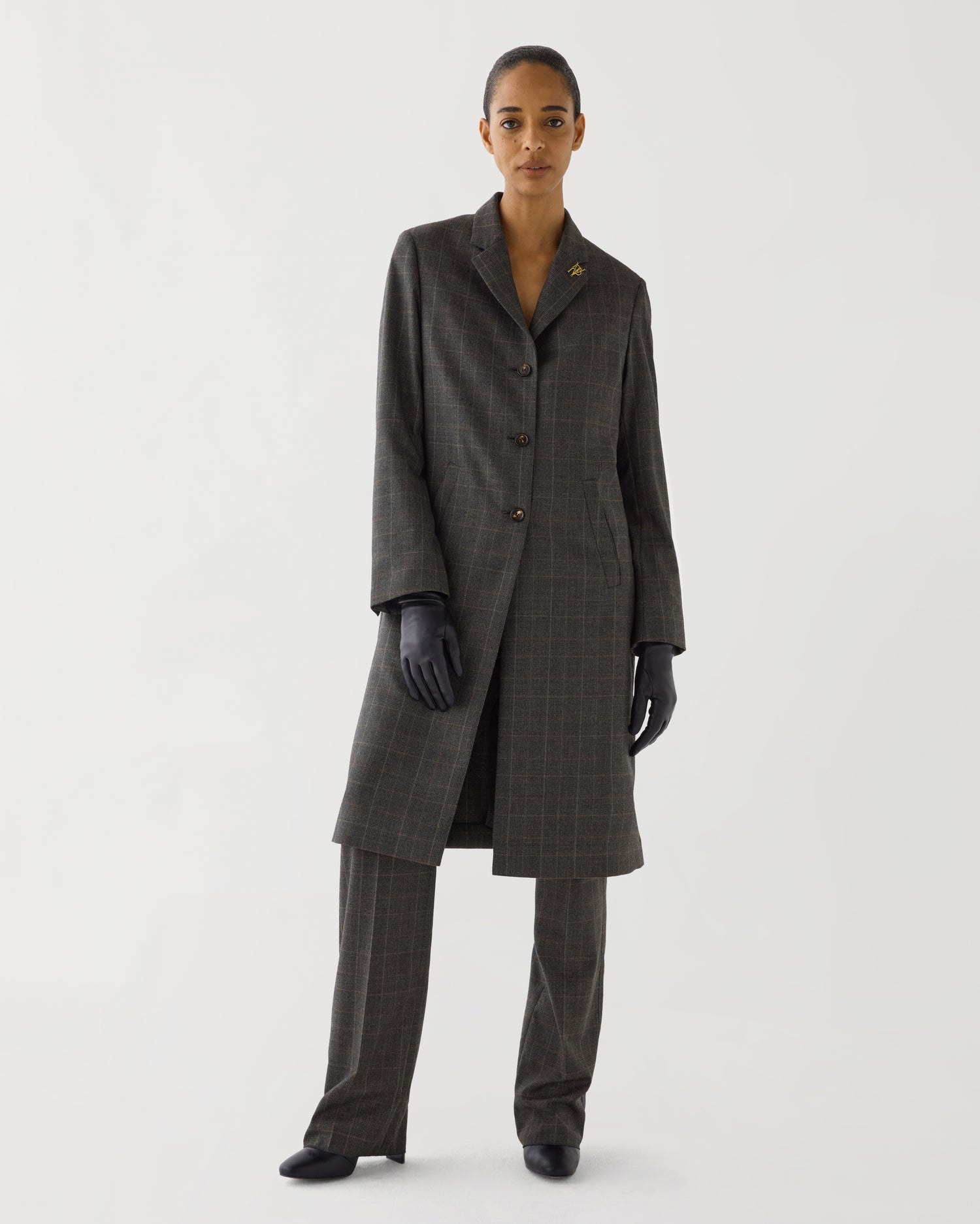 Blake Coat in Plaid Suiting, Dark Grey Plaid