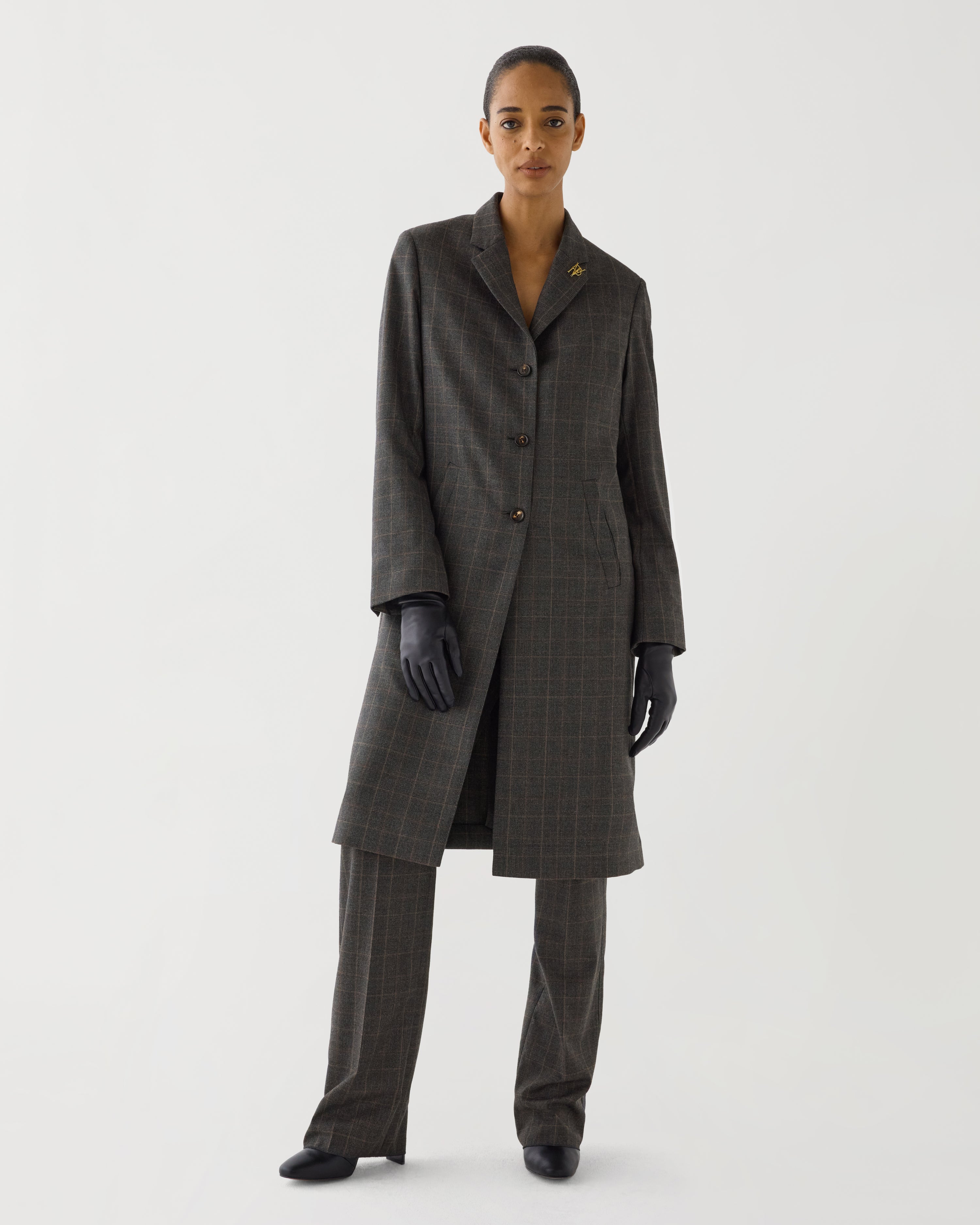 Blake Coat in Plaid Suiting, Dark Grey Plaid