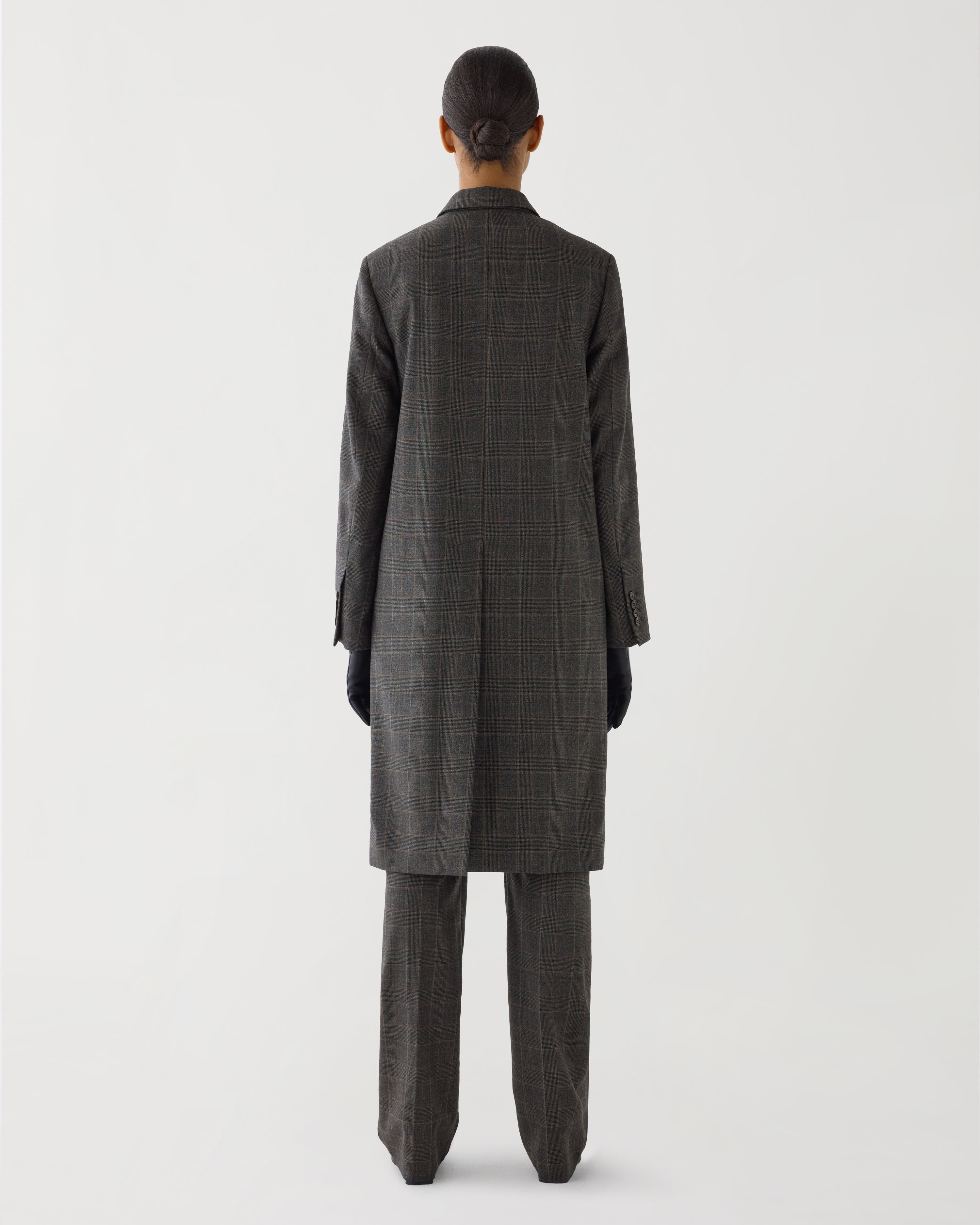 Blake Coat in Plaid Suiting, Dark Grey Plaid