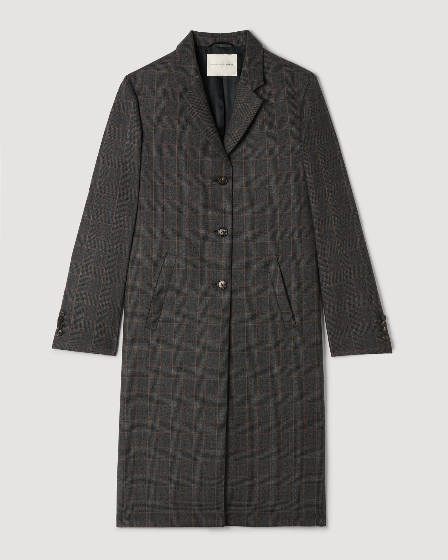 Blake Coat in Plaid Suiting, Dark Grey Plaid